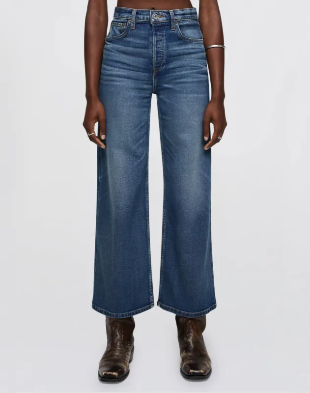 Comfort Stretch High Rise Wide Leg Crop - Crafted Indigo made by Re/Done