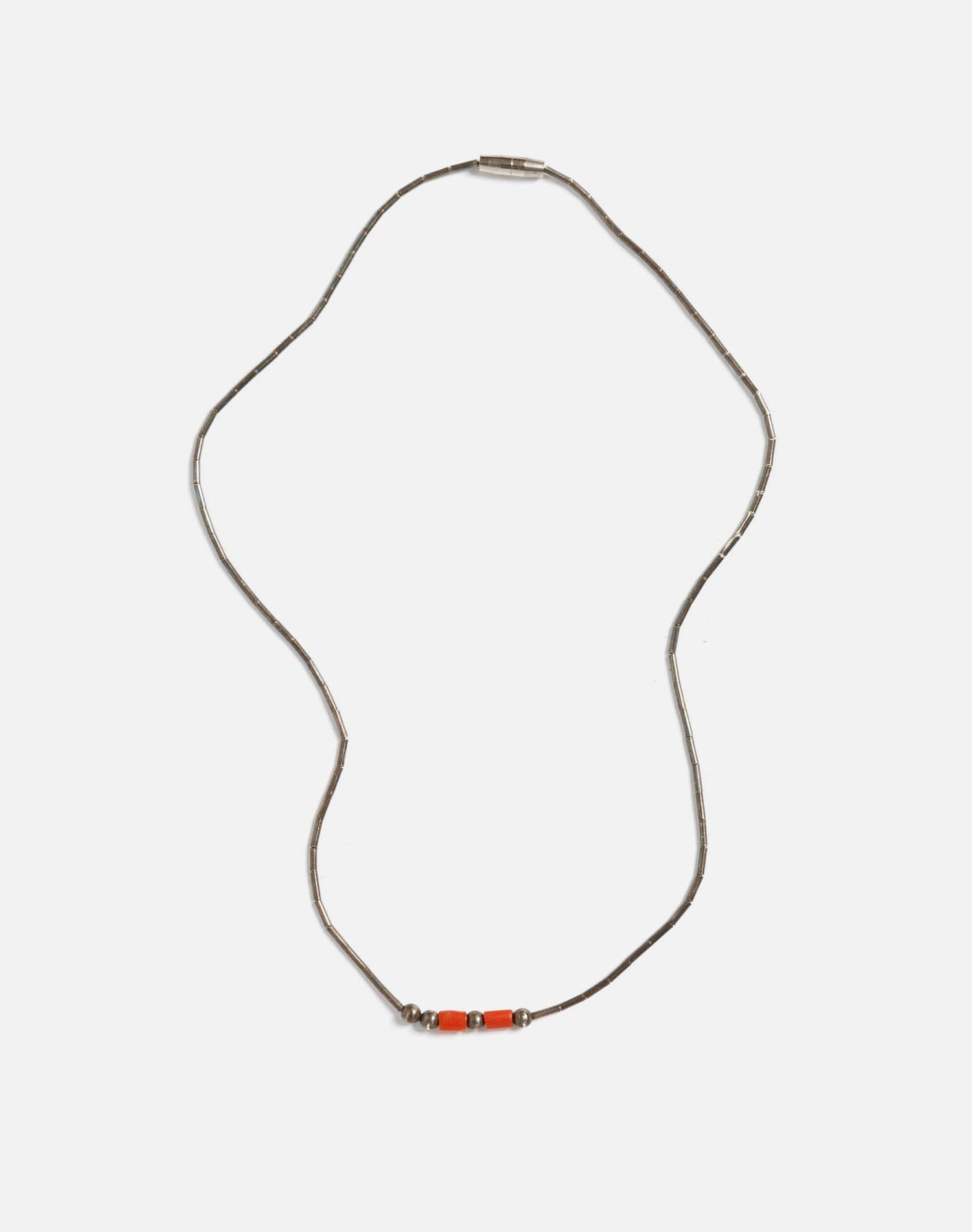 70s Navajo Liquid Silver Coral Choker - #40 sold by Re/Done product image thumbnail 3
