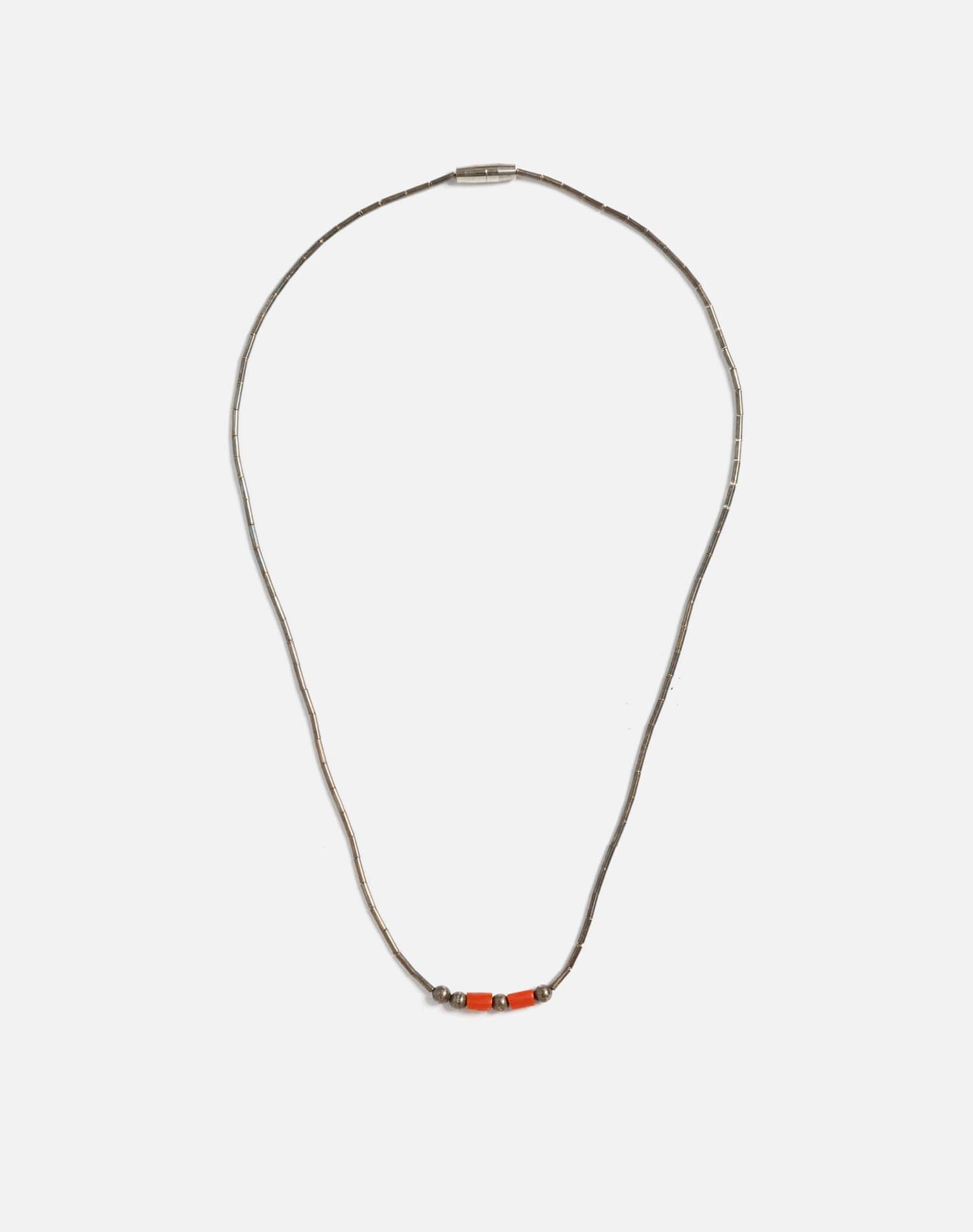 70s Navajo Liquid Silver Coral Choker - #40 sold by Re/Done product image thumbnail 2