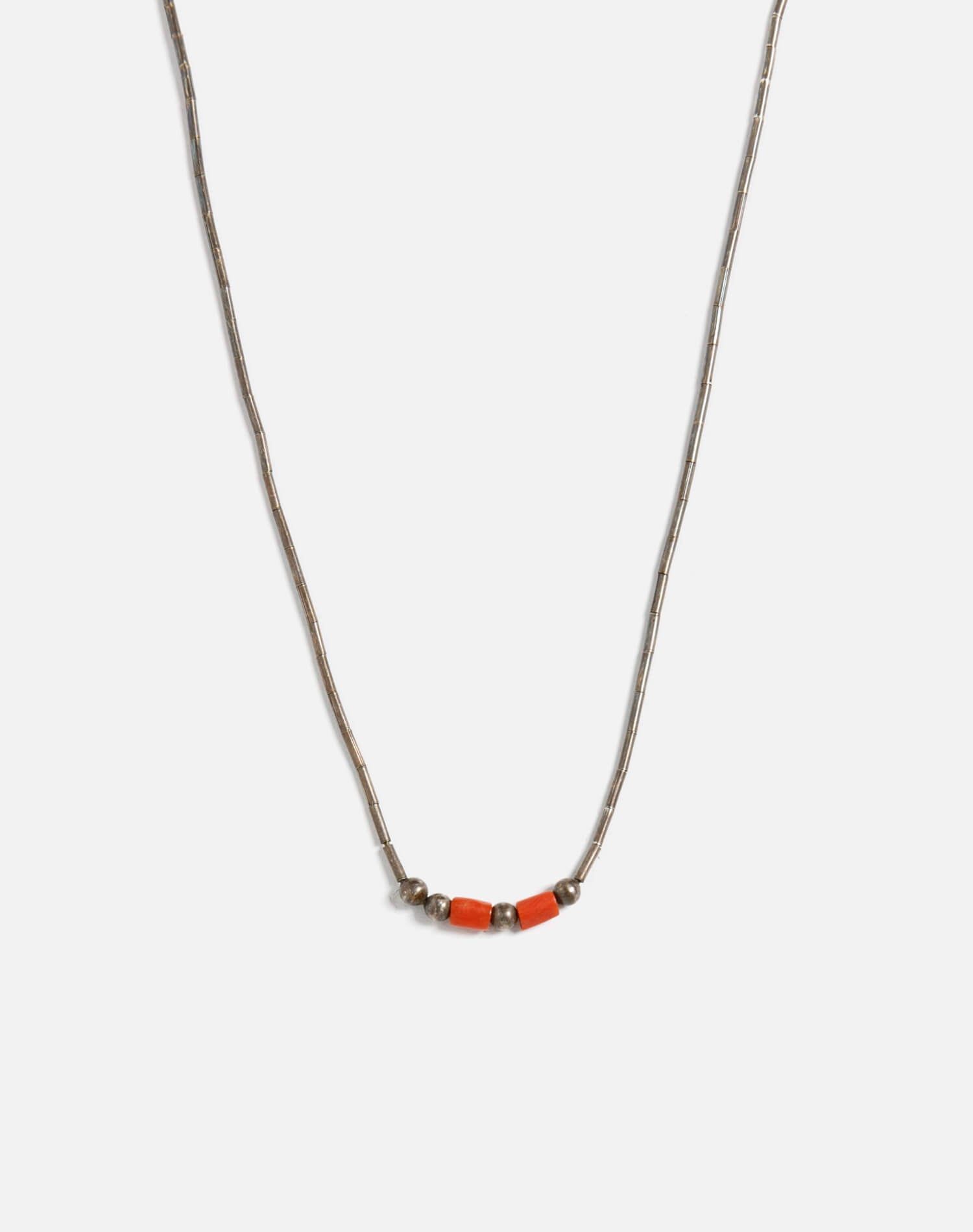 70s Navajo Liquid Silver Coral Choker - #40 sold by Re/Done