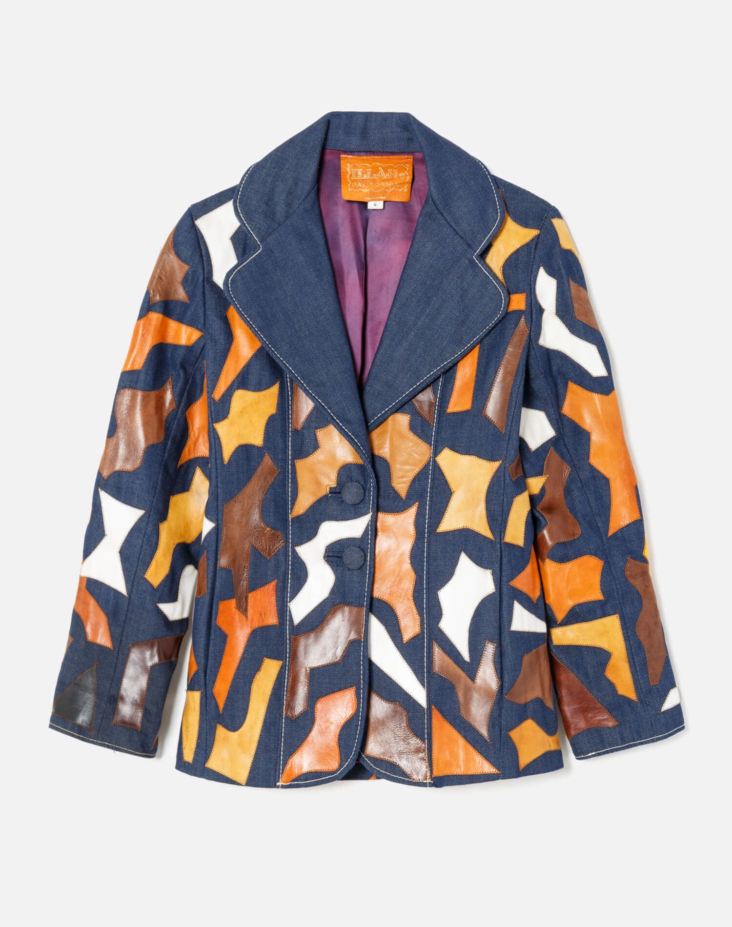 Vintage Patchwork Leather Blazer sold by Re/Done