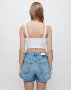 90s Rib Crop Top - White sold by Re/Done