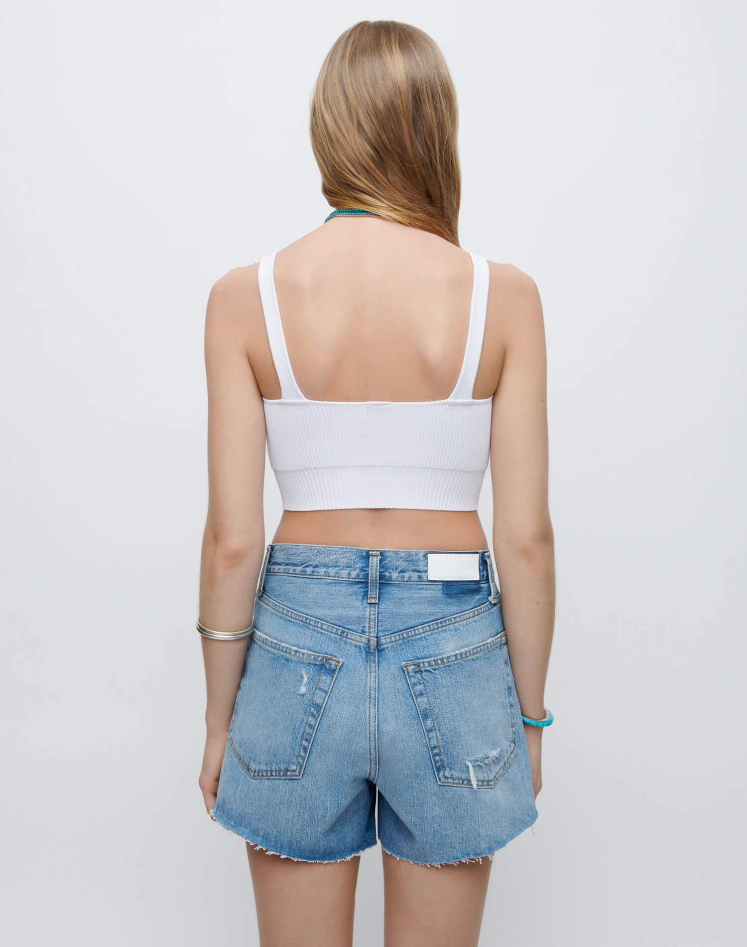90s Rib Crop Top - White sold by Re/Done product image thumbnail 4