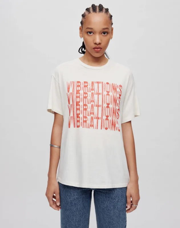 90s Easy "Vibrations" Tee - Vintage White made by Re/Done