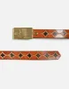 70s Aloha Brass Buckle on Embossed Belt sold by Re/Done