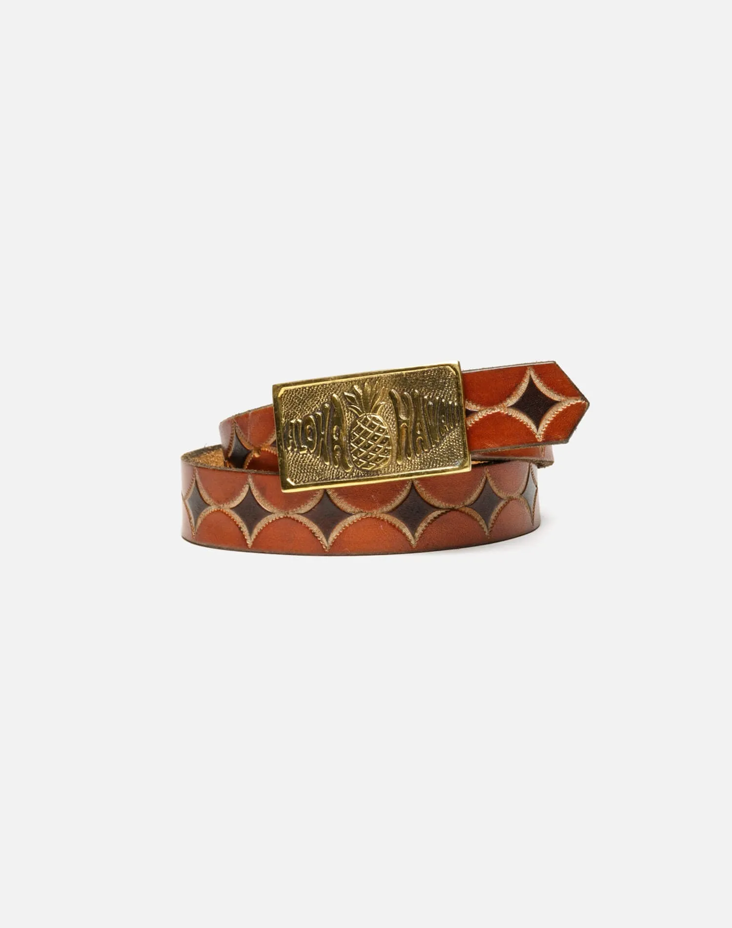 70s Aloha Brass Buckle on Embossed Belt sold by Re/Done product image thumbnail 5