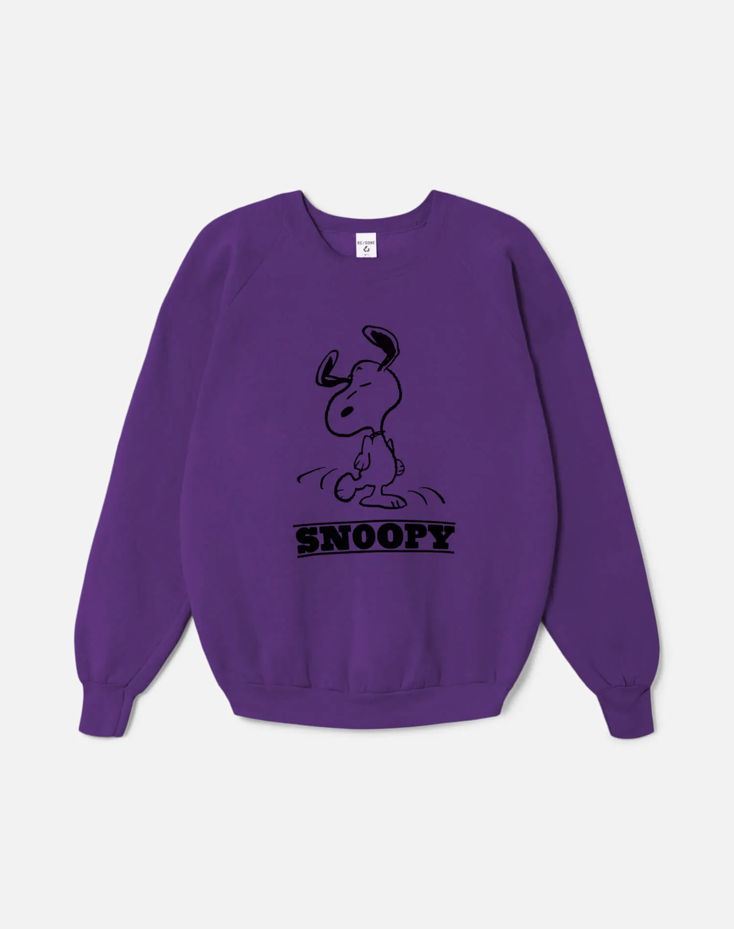 Upcycled "Snoopy Dancing" Sweatshirt in Purple - 11229744 sold by Re/Done