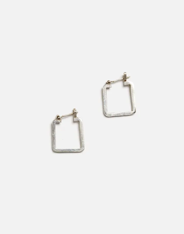 60s Sterling Modernist Square Earrings made by Re/Done