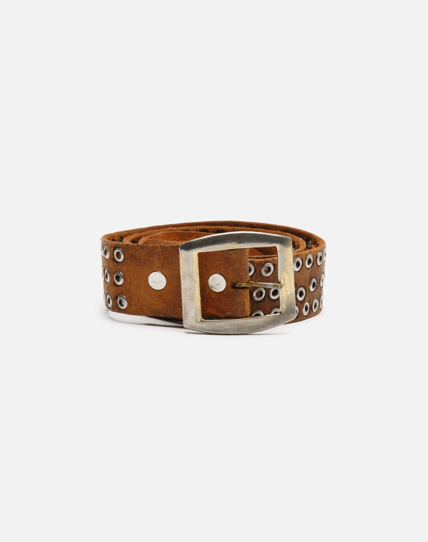 70s Brown Grommet Belt sold by Re/Done