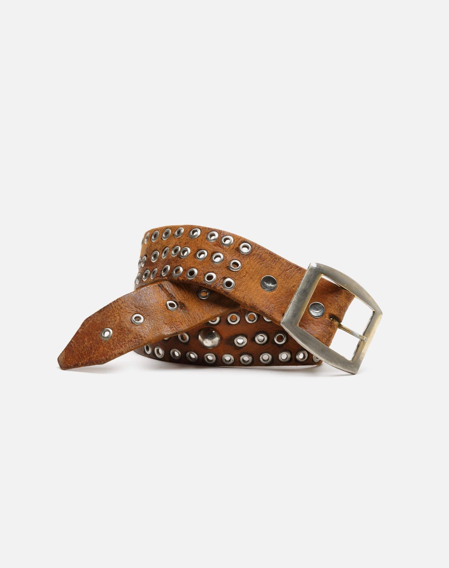 70s Brown Grommet Belt sold by Re/Done product image thumbnail 3