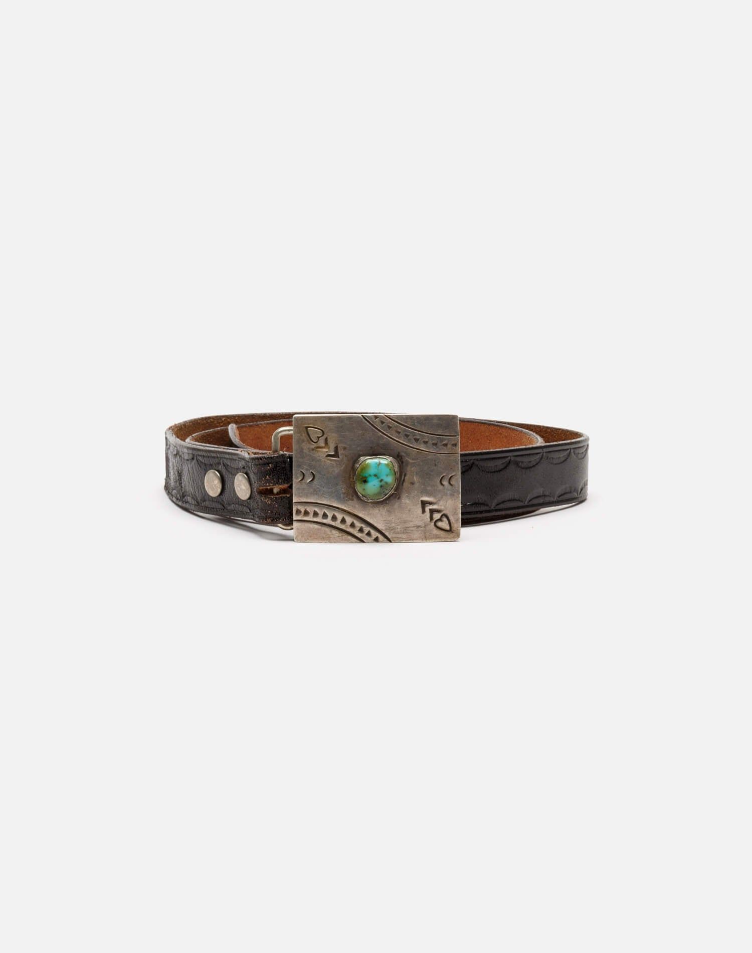 40s Navajo Turquoise Heart Belt -#10 sold by Re/Done