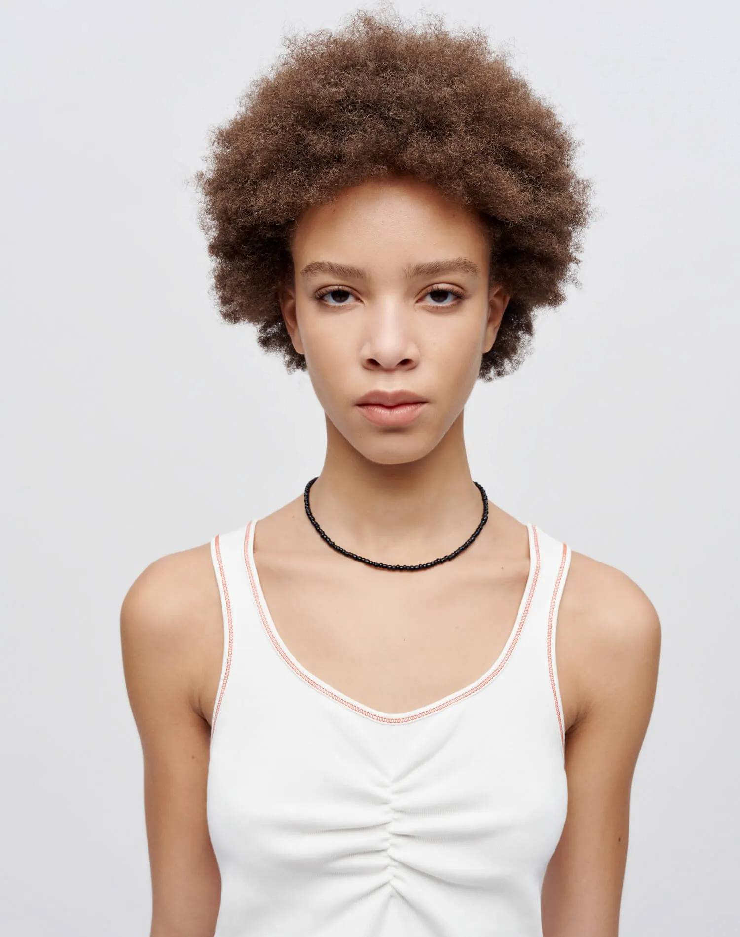 Sporty Contrast Tank - White With Persimmon sold by Re/Done product image thumbnail 3