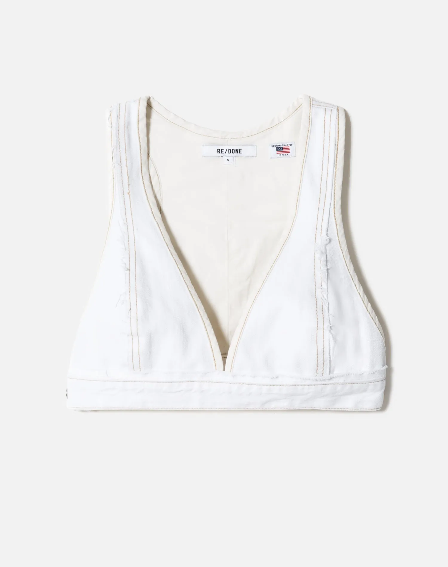 Bra Top in White sold by Re/Done