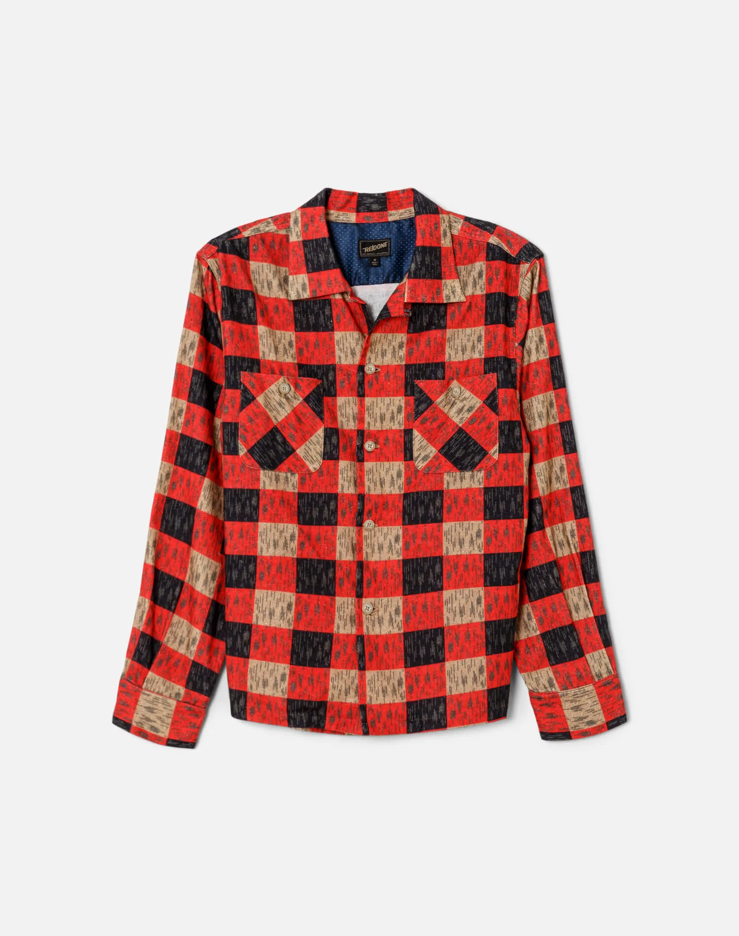 50s Printed Flannel Shirt - Fire Red Plaid sold by Re/Done