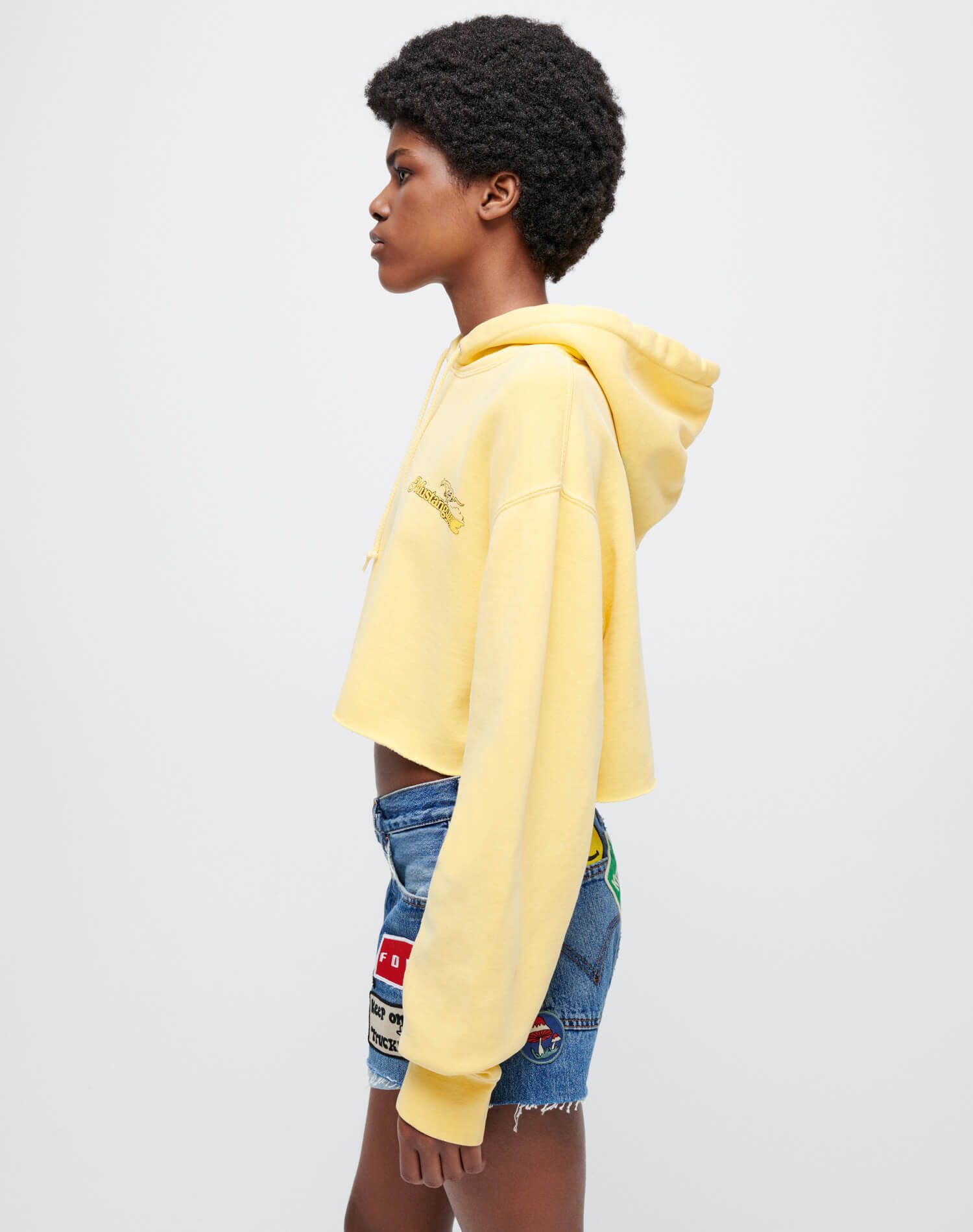 Upcycled Cropped Hoodie - Yellow sold by Re/Done product image thumbnail 6