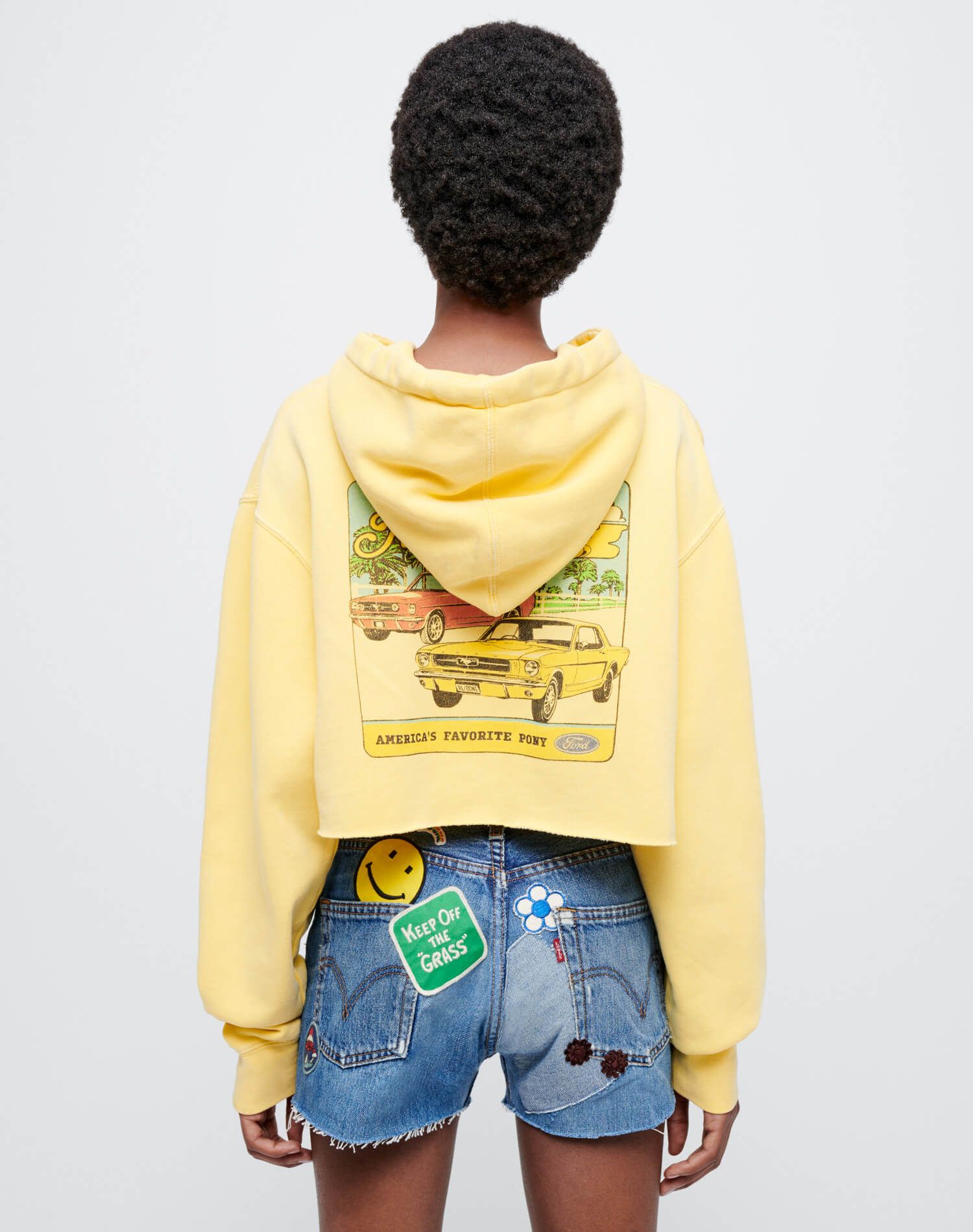 Upcycled Cropped Hoodie - Yellow sold by Re/Done product image thumbnail 7