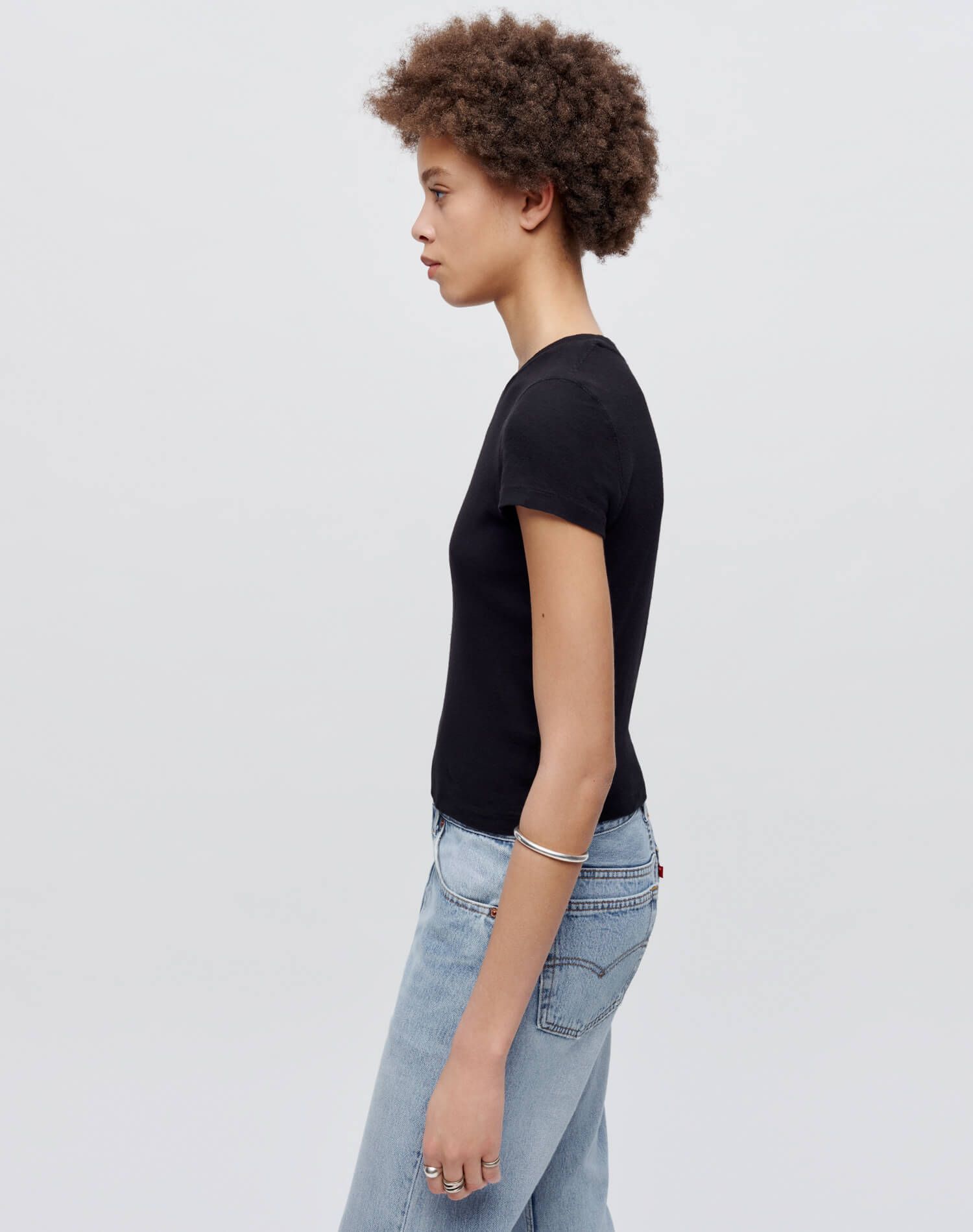 Hanes Baby Tee - Vintage Black sold by Re/Done product image thumbnail 4