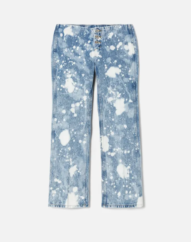 Button Front Crop Boot - Splash made by Re/Done