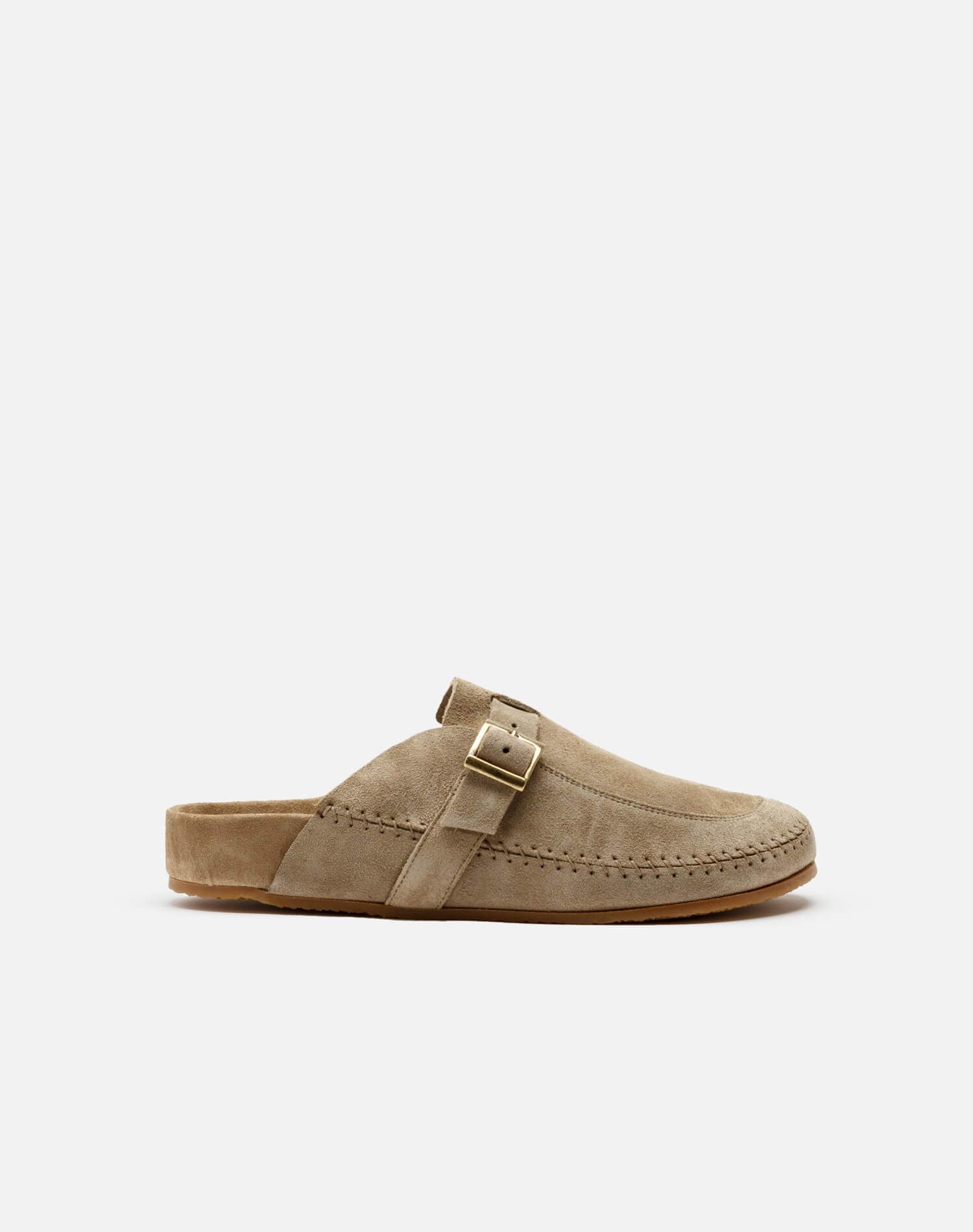 70s Moc Slide - Taupe Suede sold by Re/Done