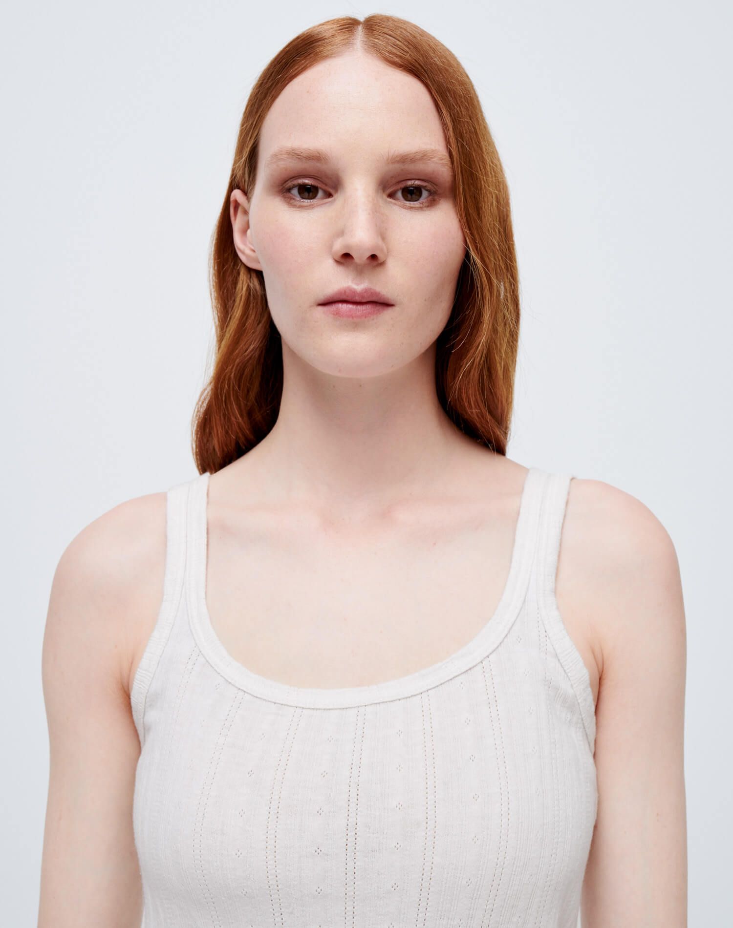 Pointelle Tank - Vintage White sold by Re/Done product image thumbnail 5
