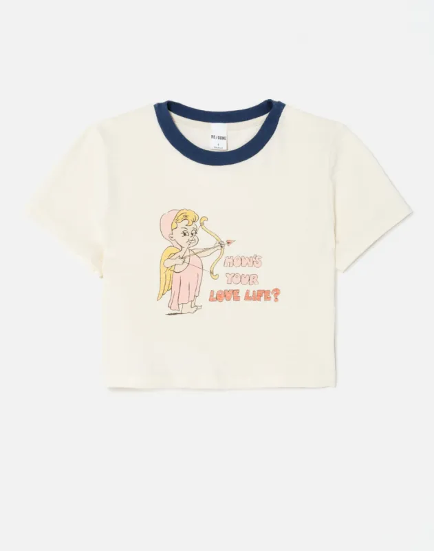 Micro "Love Life" Tee - Vintage Ivory With Midnight sold by Re/Done