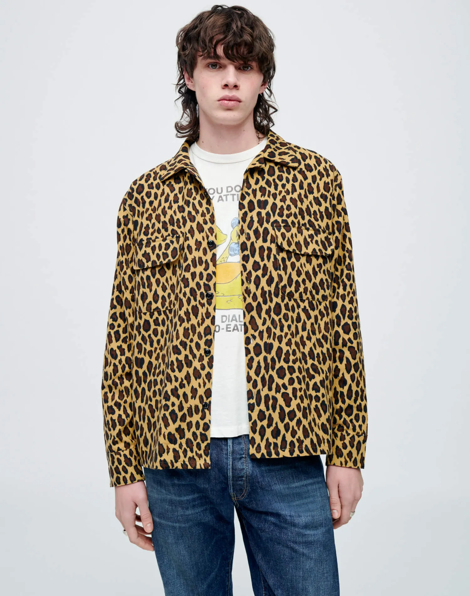 50s Straight Bottom Shirt - Leopard sold by Re/Done product image thumbnail 3