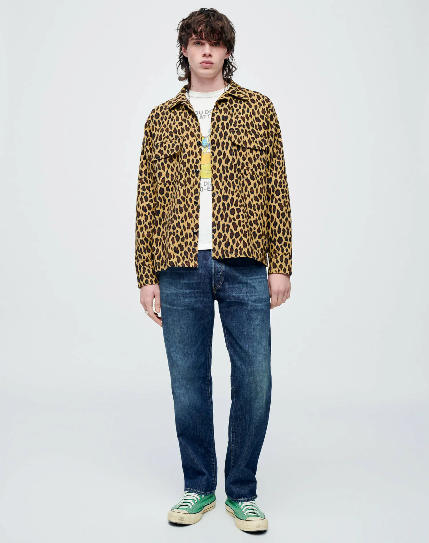 50s Straight Bottom Shirt - Leopard sold by Re/Done product image thumbnail 4