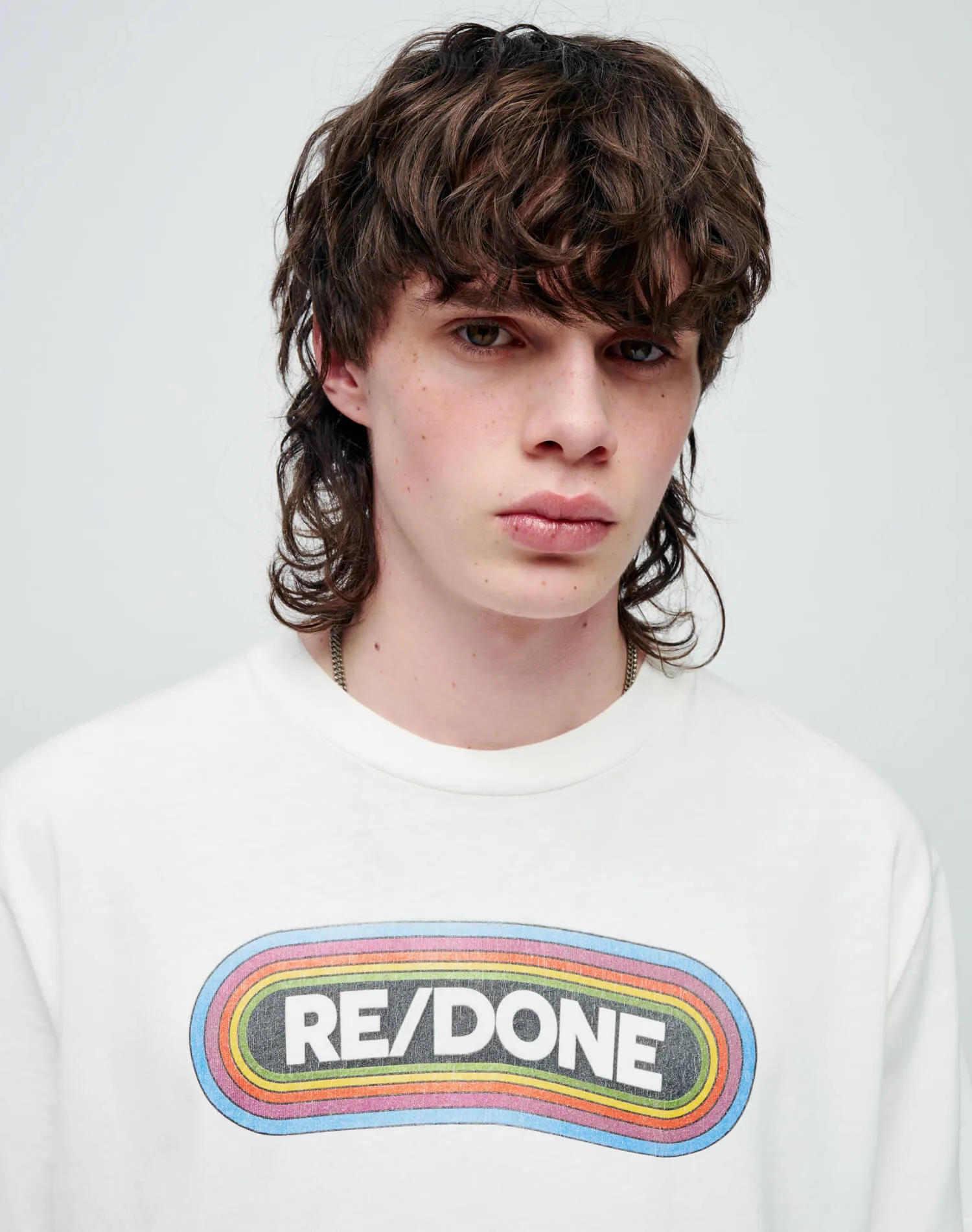 Loose "Rainbow" Tee - Old White sold by Re/Done product image thumbnail 5