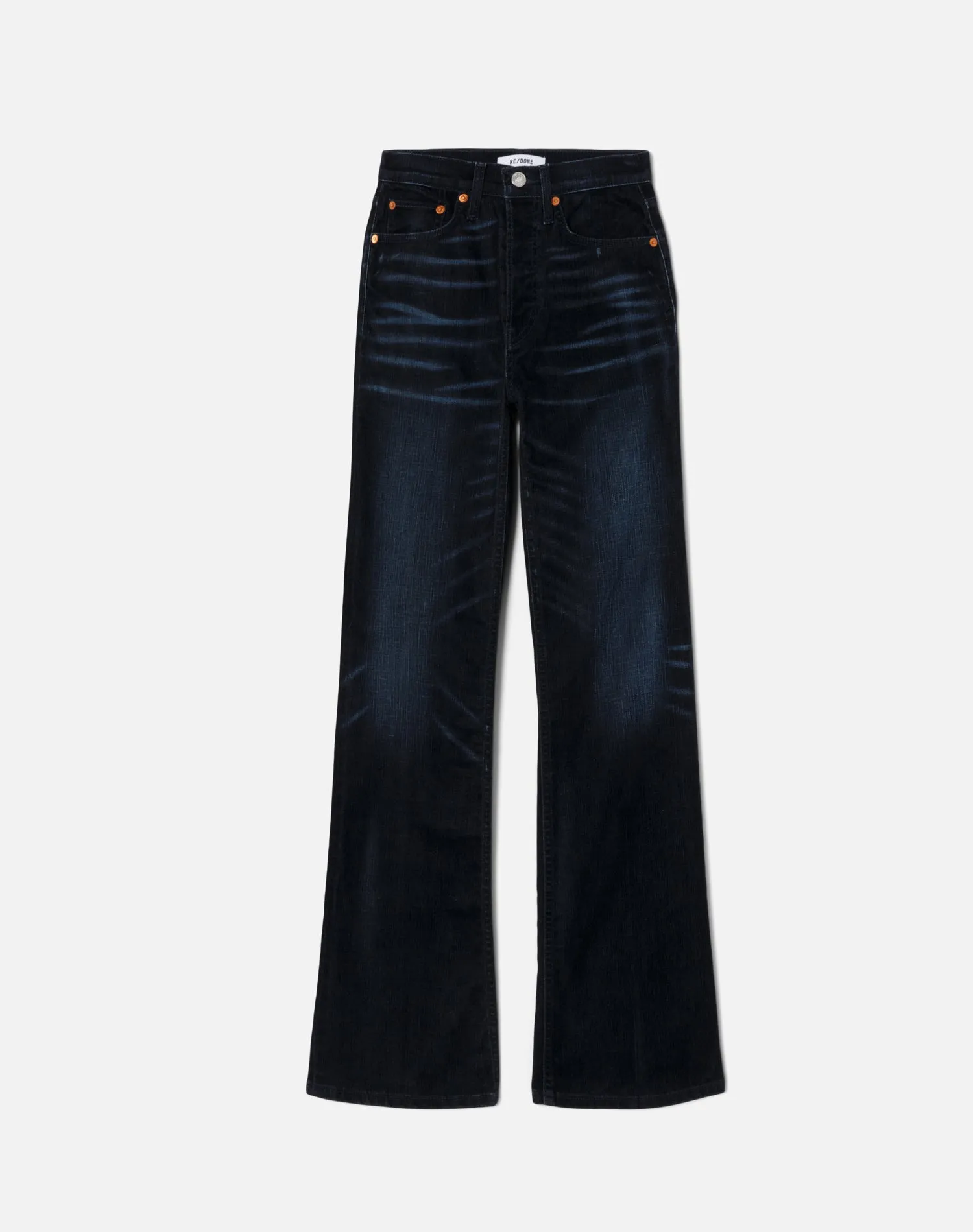 70s Bootcut - Distressed Navy Flock sold by Re/Done