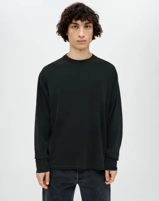 Hanes Loose Long Sleeve Tee - Aged Black sold by Re/Done