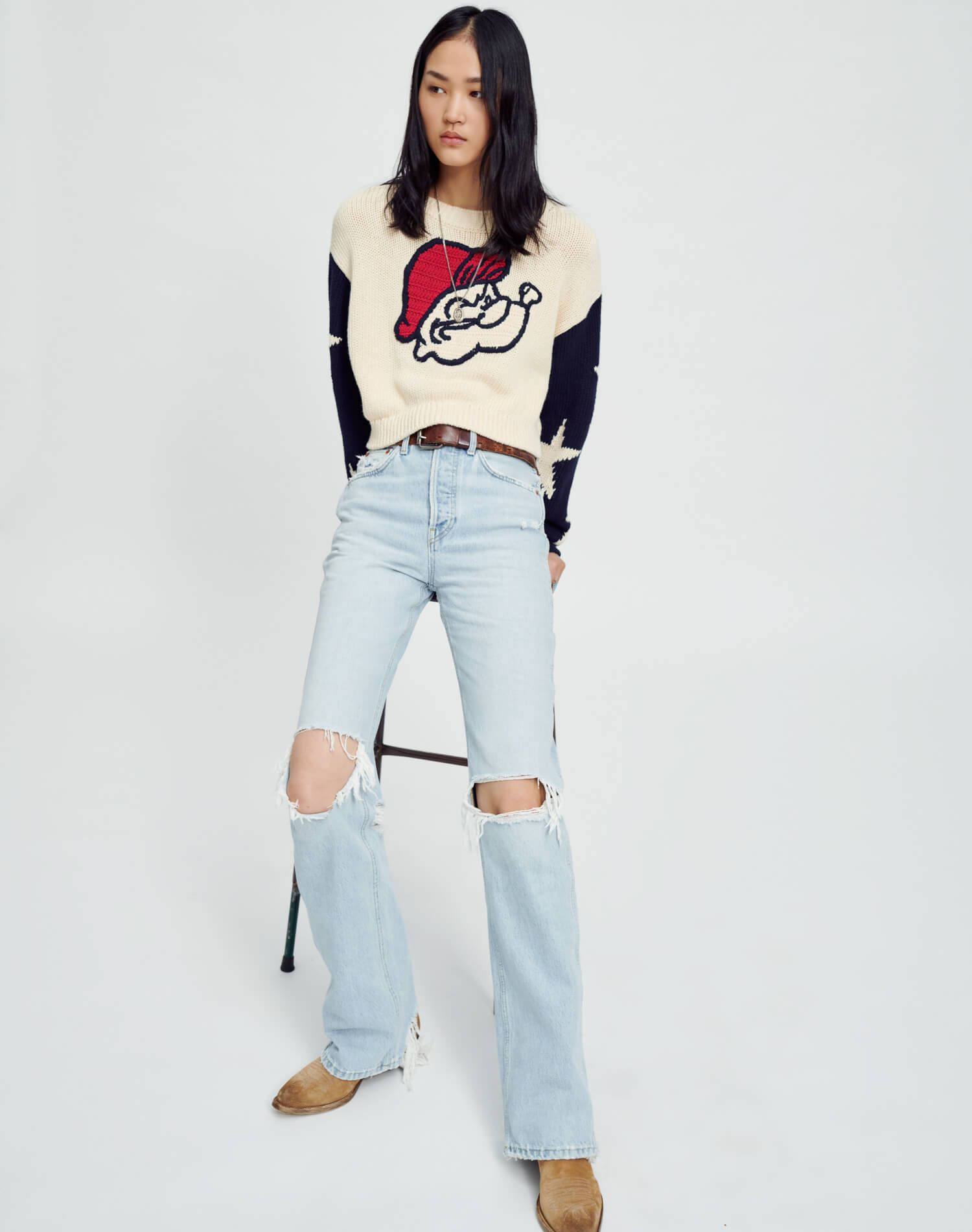 50s Classic Crewneck - Popeye Ivory Combo sold by Re/Done product image thumbnail 4