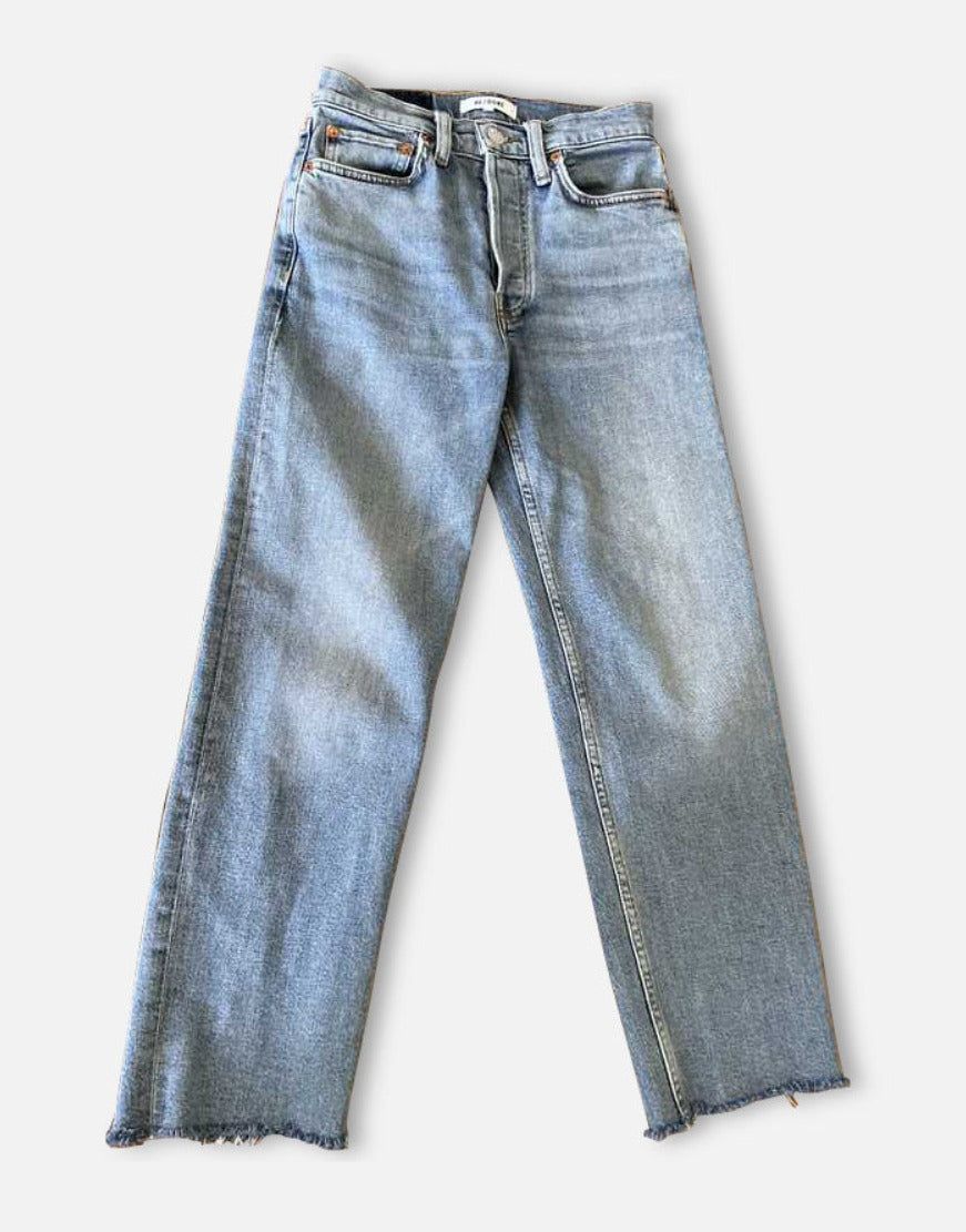 Comfort Stretch High Rise Stove Pipe - Medium Stone sold by Re/Done