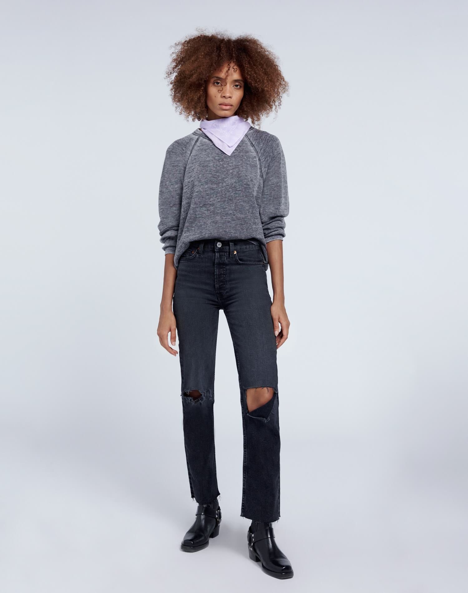 Cozy Sweatshirt - Heather Grey sold by Re/Done product image thumbnail 4