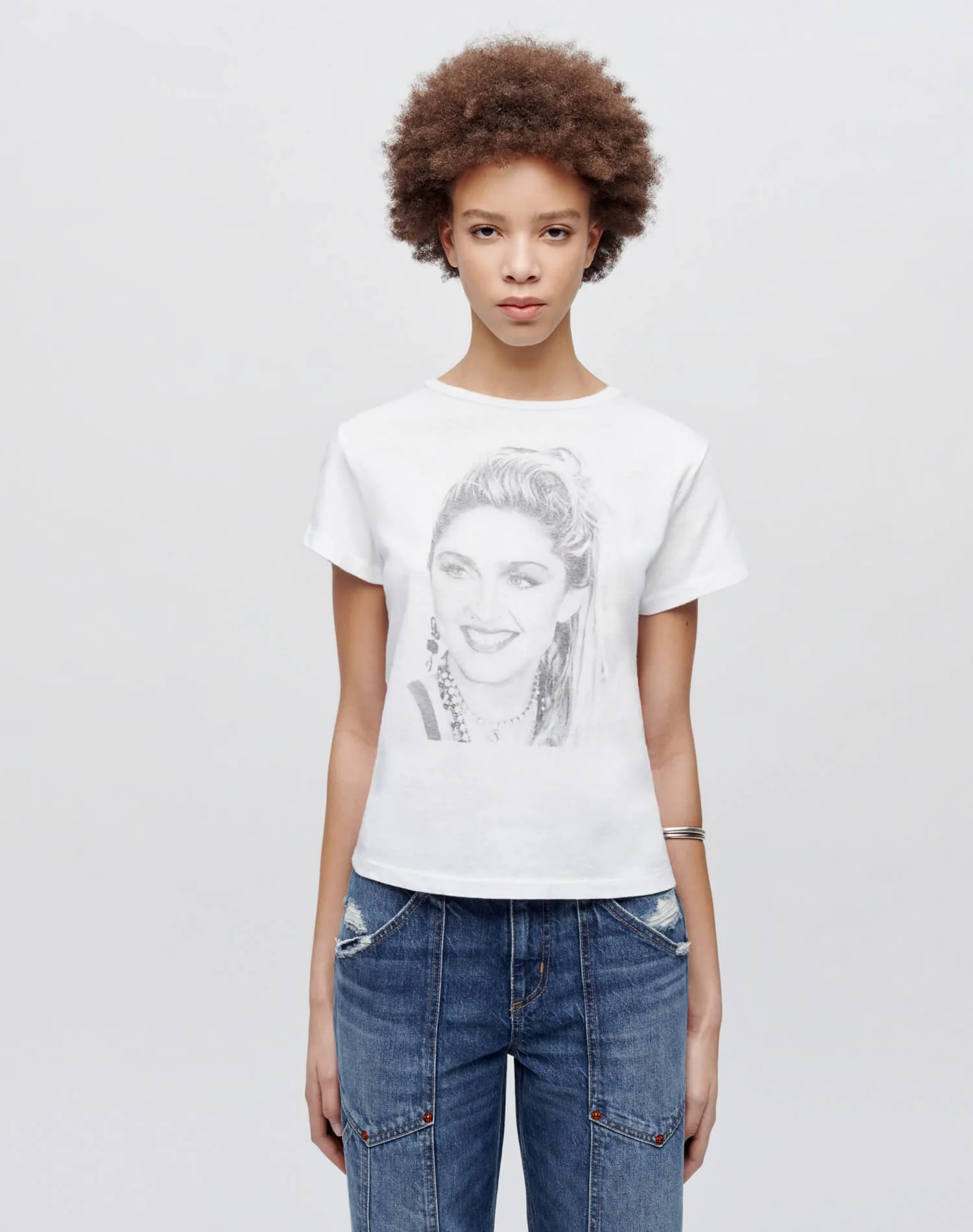 Classic "Madonna" Tee - Optic White sold by Re/Done