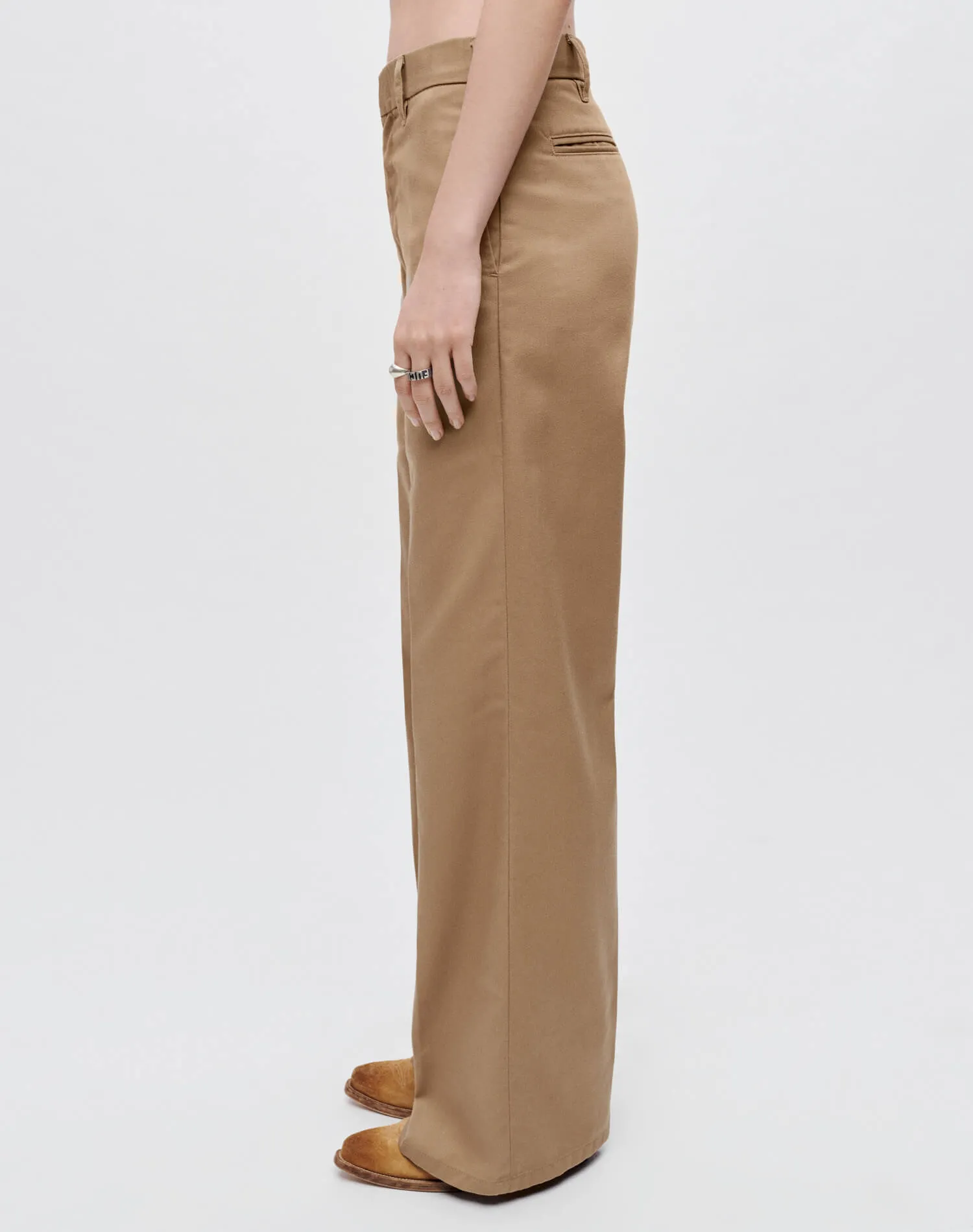 Super Wide Leg Trouser - Khaki sold by Re/Done product image thumbnail 3