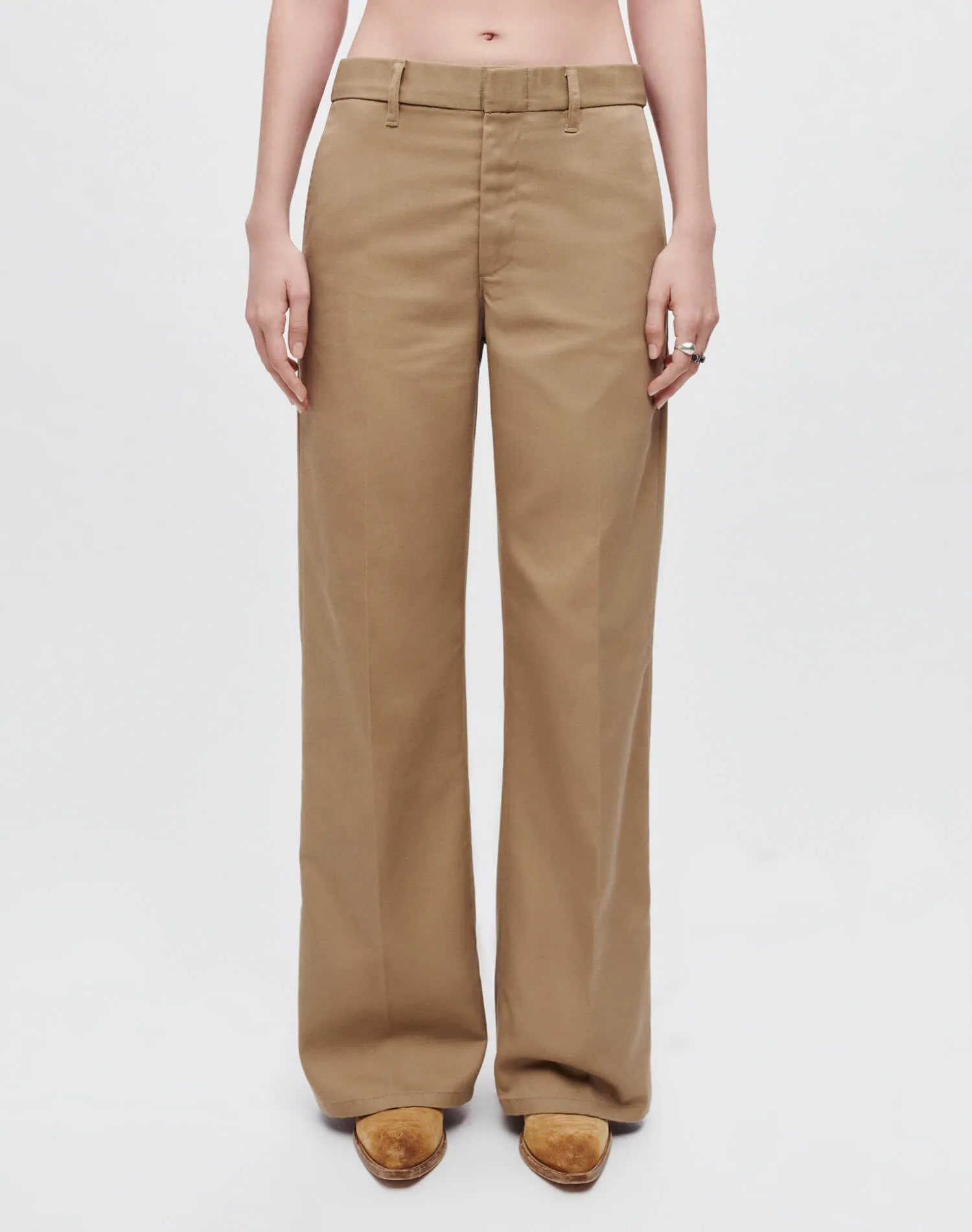 Super Wide Leg Trouser - Khaki sold by Re/Done