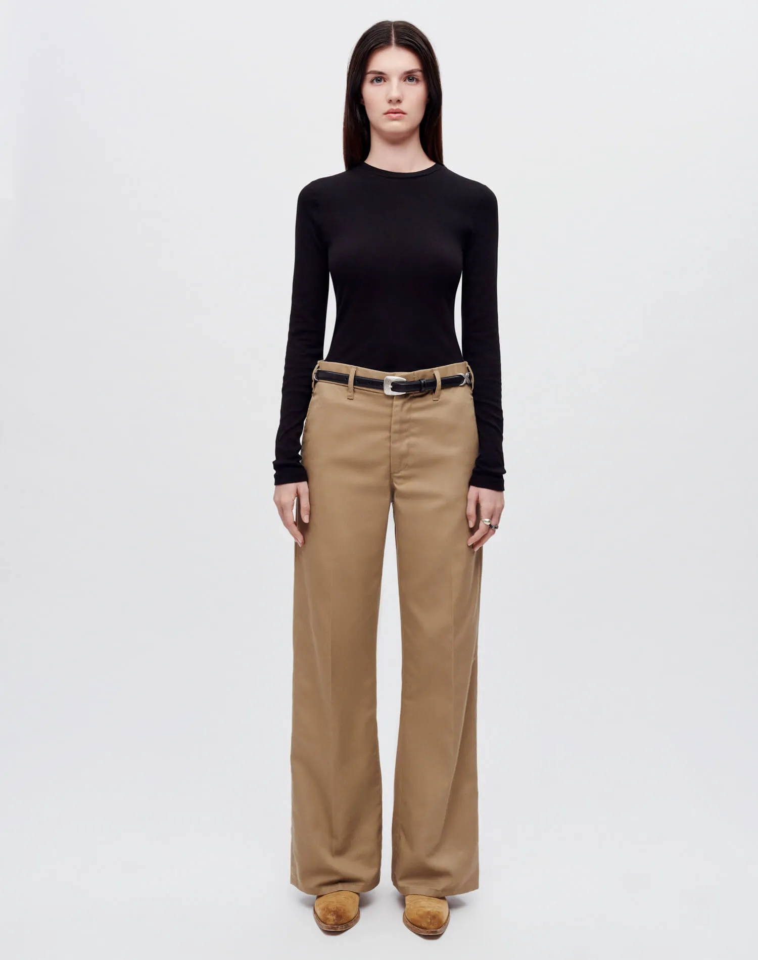 Super Wide Leg Trouser - Khaki sold by Re/Done product image thumbnail 2
