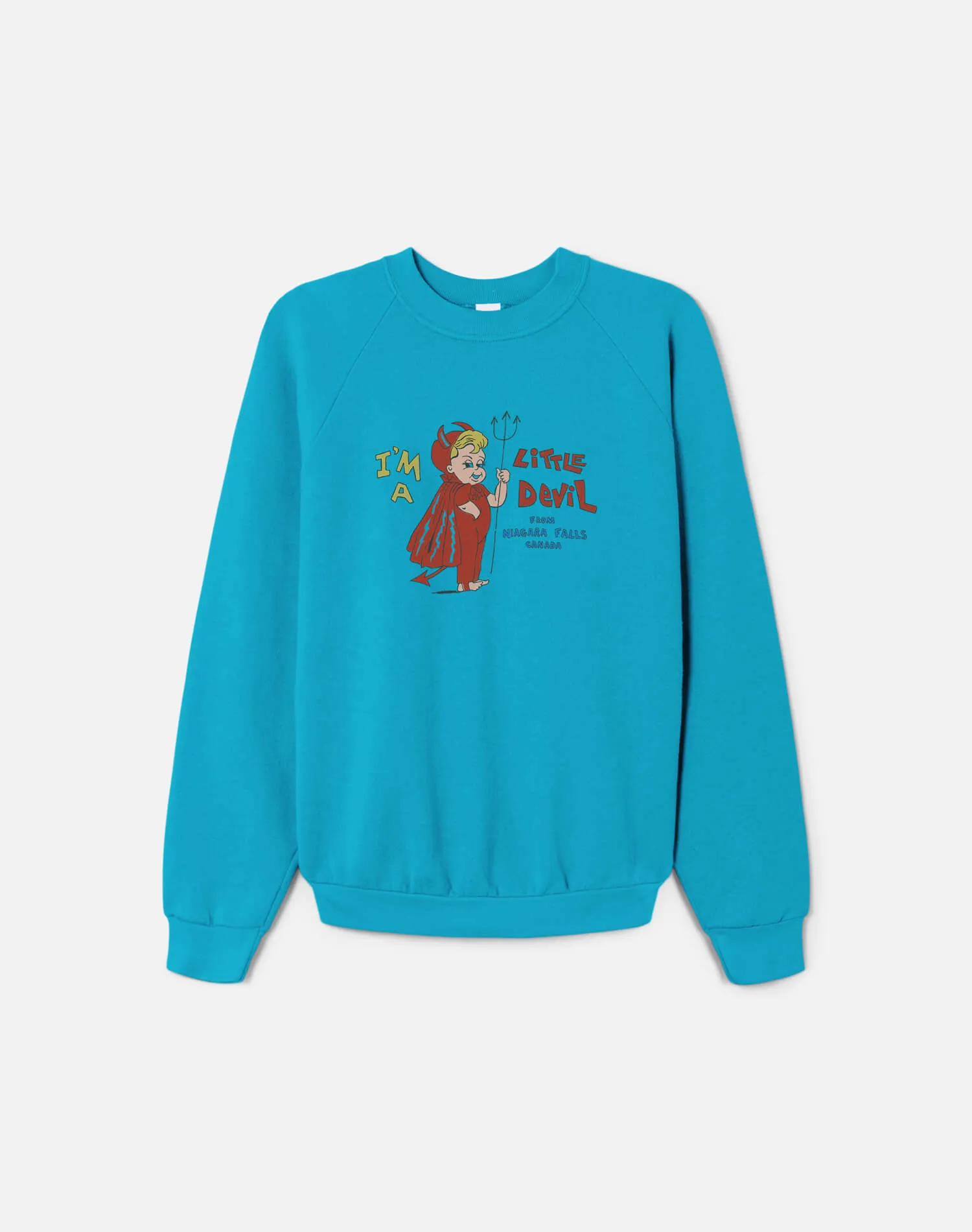 Upcycled "Little Devil" Sweatshirt in Dark Teal - 11229791 sold by Re/Done