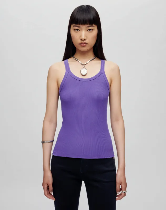 Hanes Ribbed Tank - Jacaranda sold by Re/Done