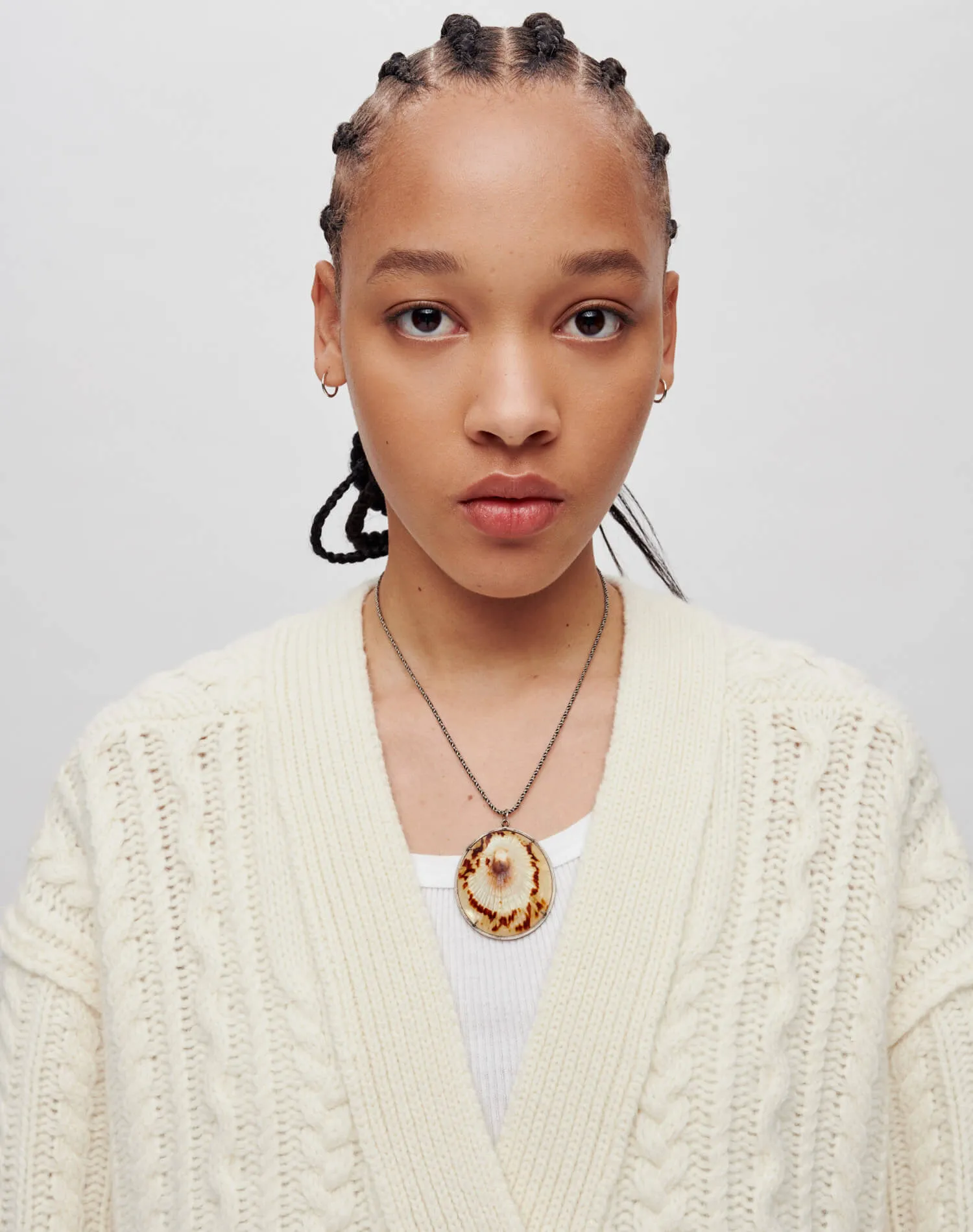 Oversized Cable Knit Cardigan - Ivory sold by Re/Done product image thumbnail 3