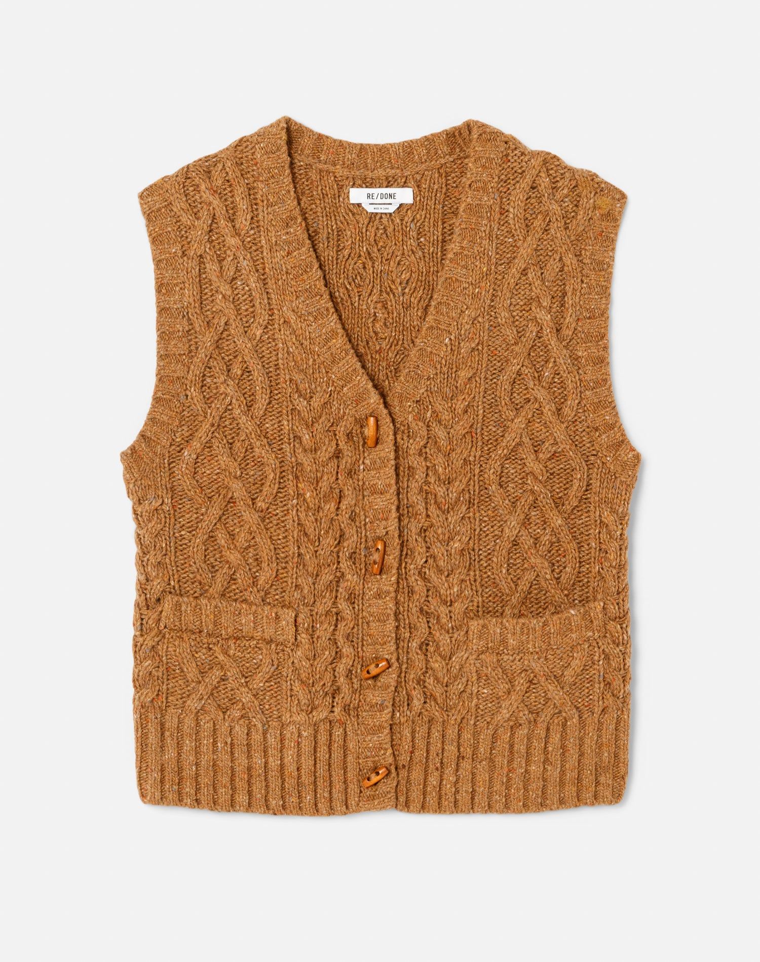 50s Cardigan Vest - Caramel sold by Re/Done