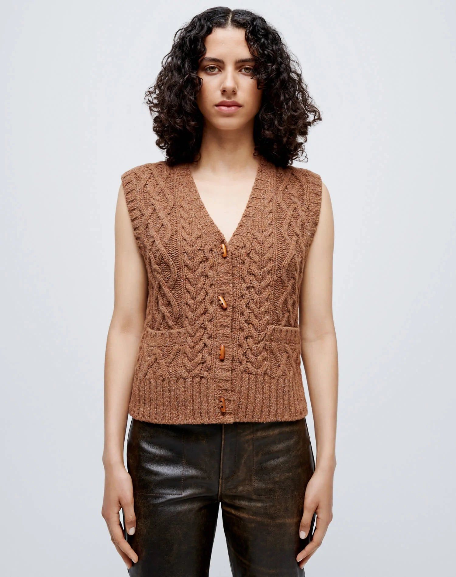 50s Cardigan Vest - Caramel sold by Re/Done product image thumbnail 4