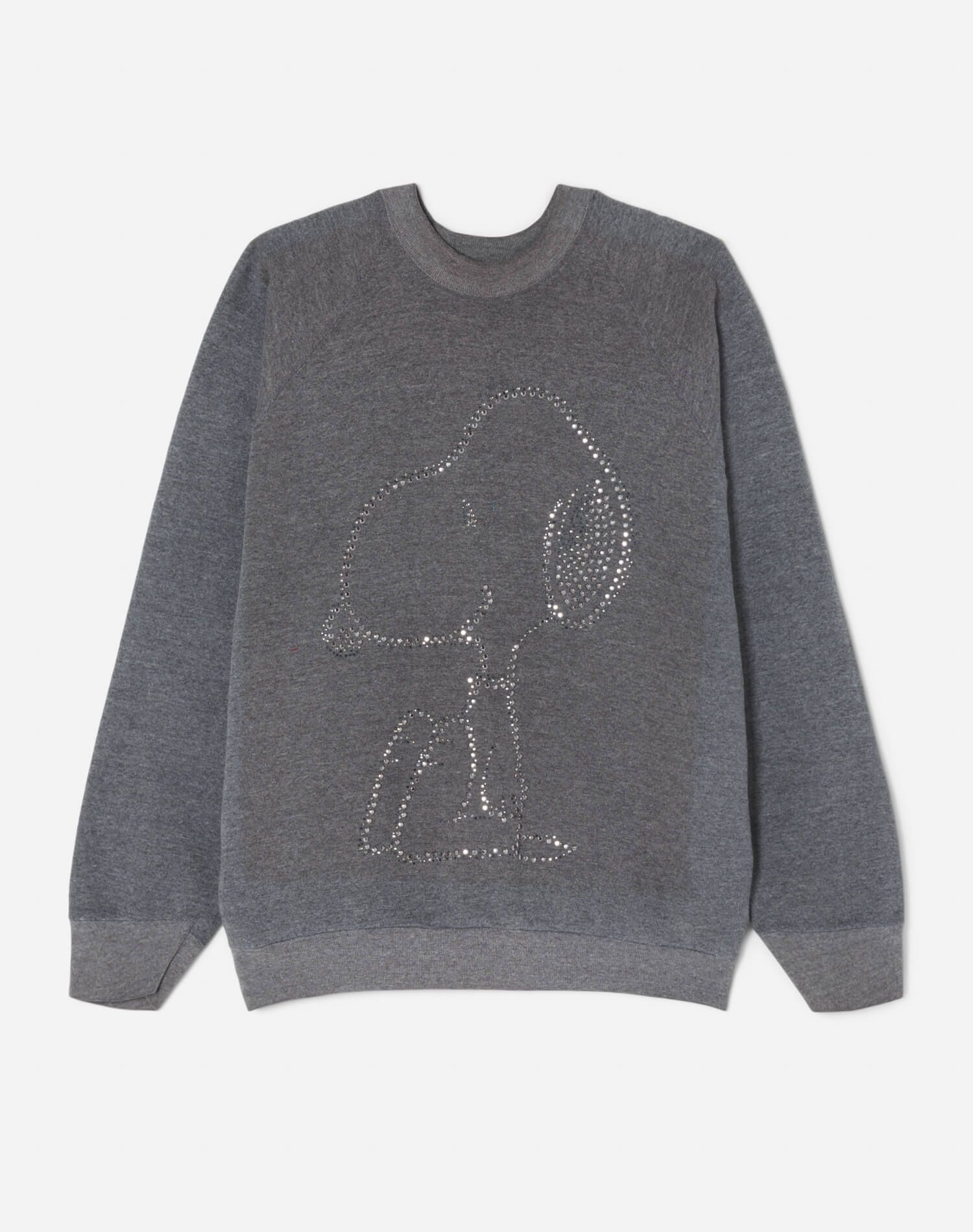 Upcycled "Snoopy Sparkle" Sweatshirt - Grey sold by Re/Done