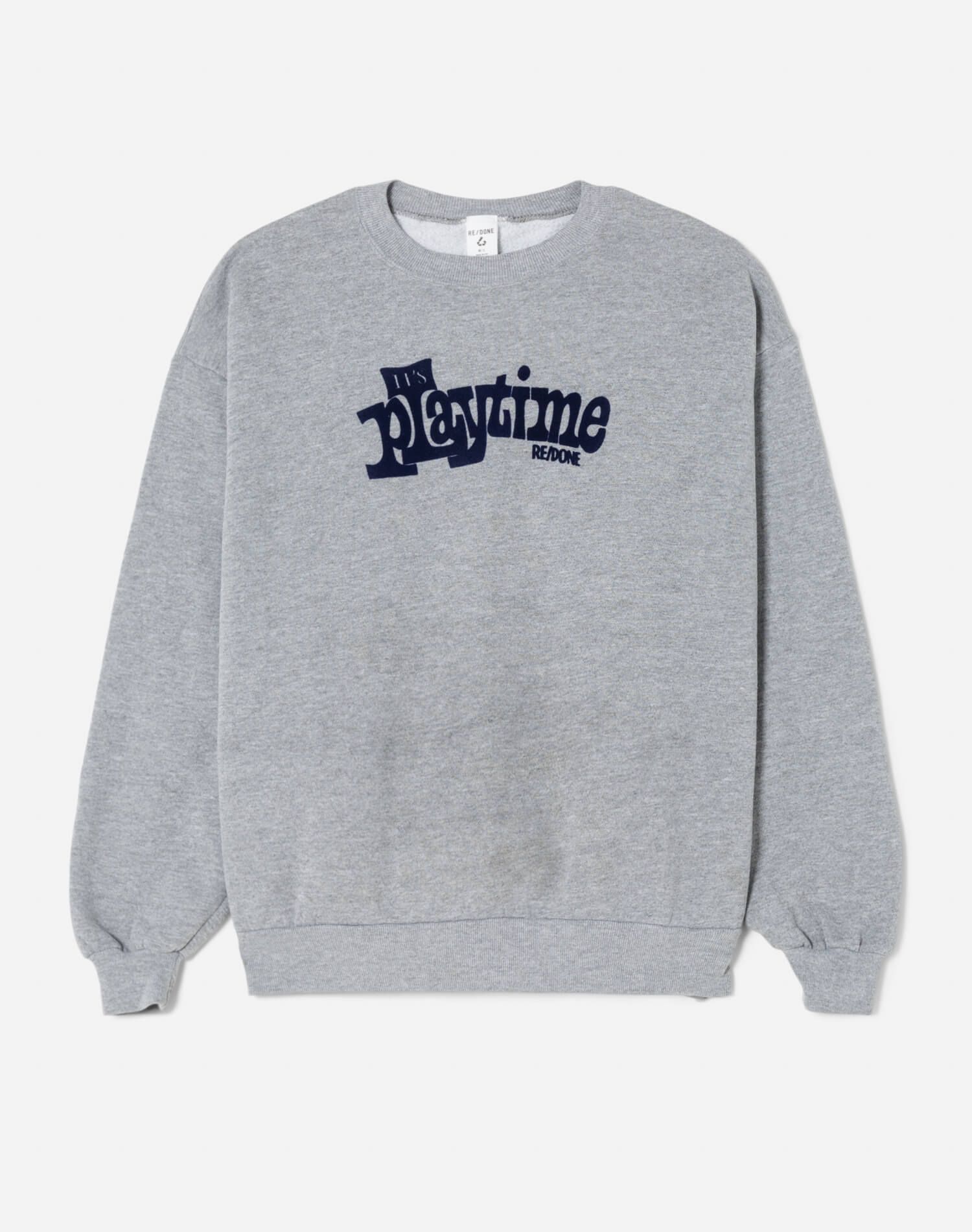 Upcycled "Playtime" Sweatshirt - Grey sold by Re/Done