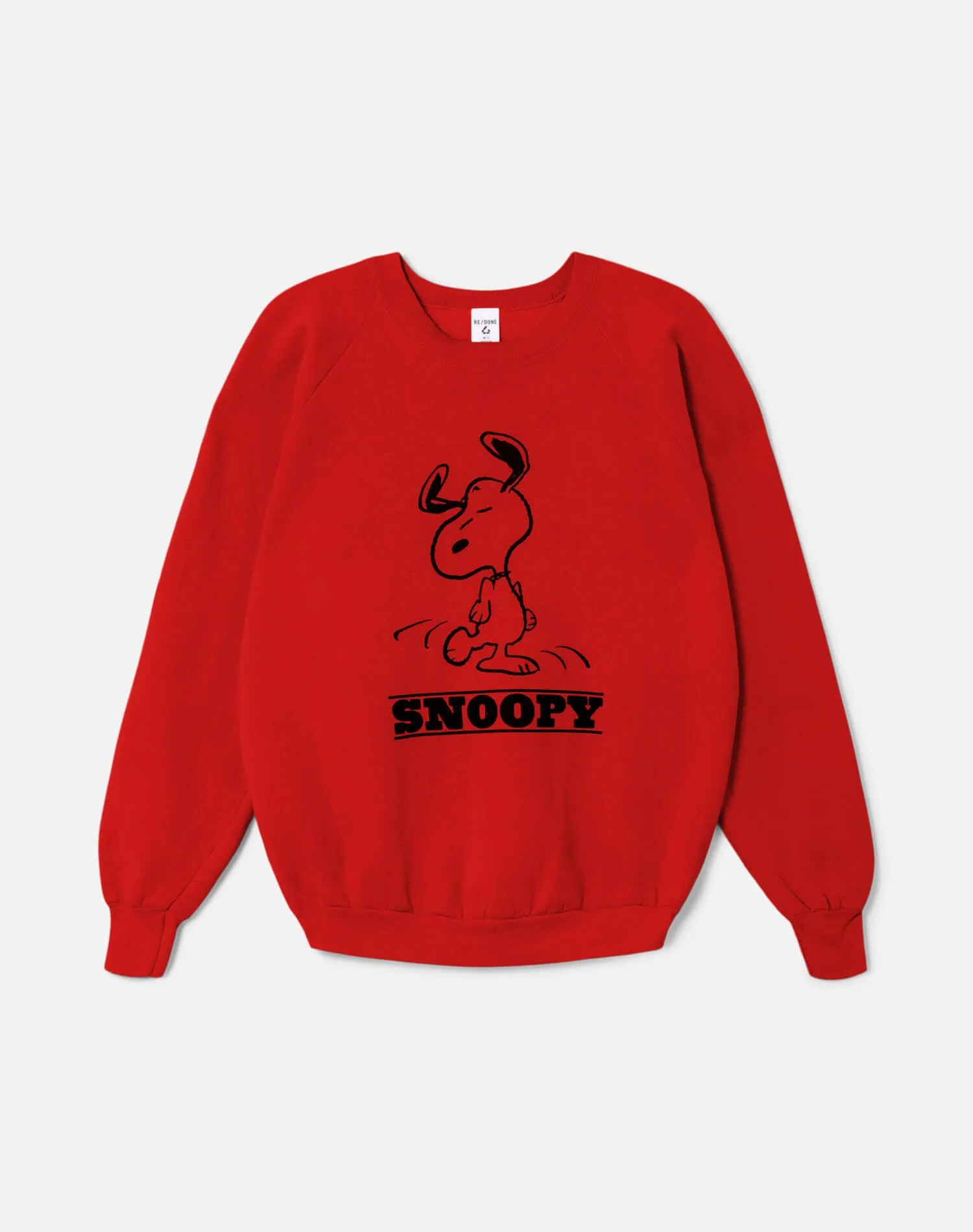 Upcycled "Snoopy Dancing" Sweatshirt in Red - 11229733 sold by Re/Done