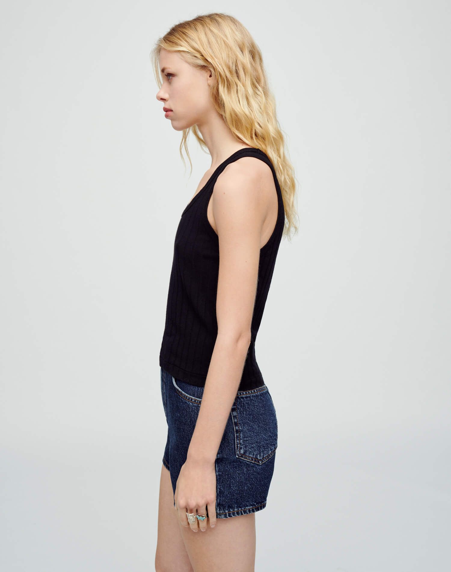 Hanes 60s Hemp Tank - Black sold by Re/Done product image thumbnail 6