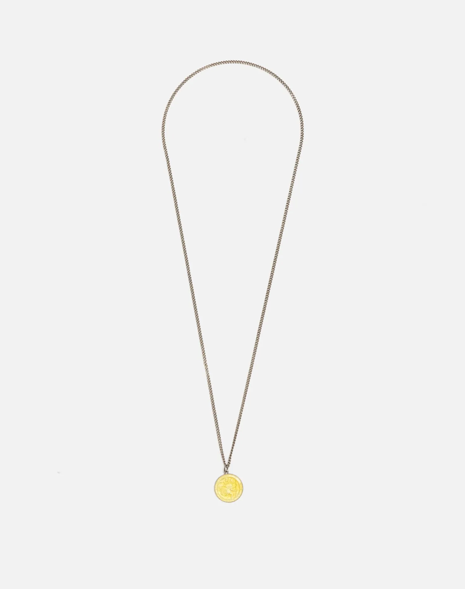 1960s Sterling And Yellow Enamel St. Christopher Necklace - #78 sold by Re/Done product image thumbnail 2