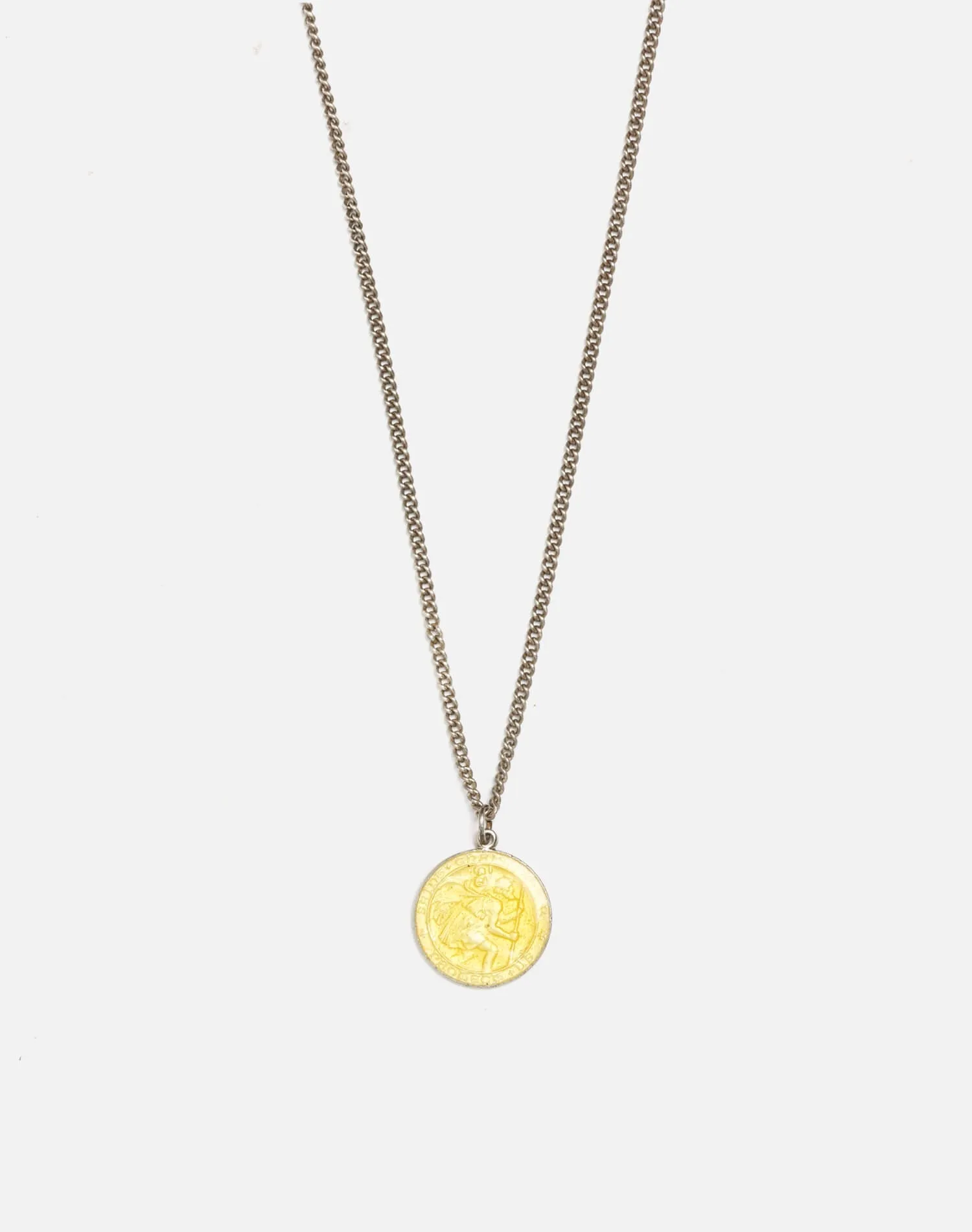 1960s Sterling And Yellow Enamel St. Christopher Necklace - #78 sold by Re/Done