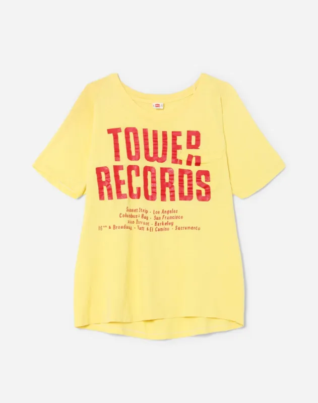 60s Hanes Tower Records Tee sold by Re/Done