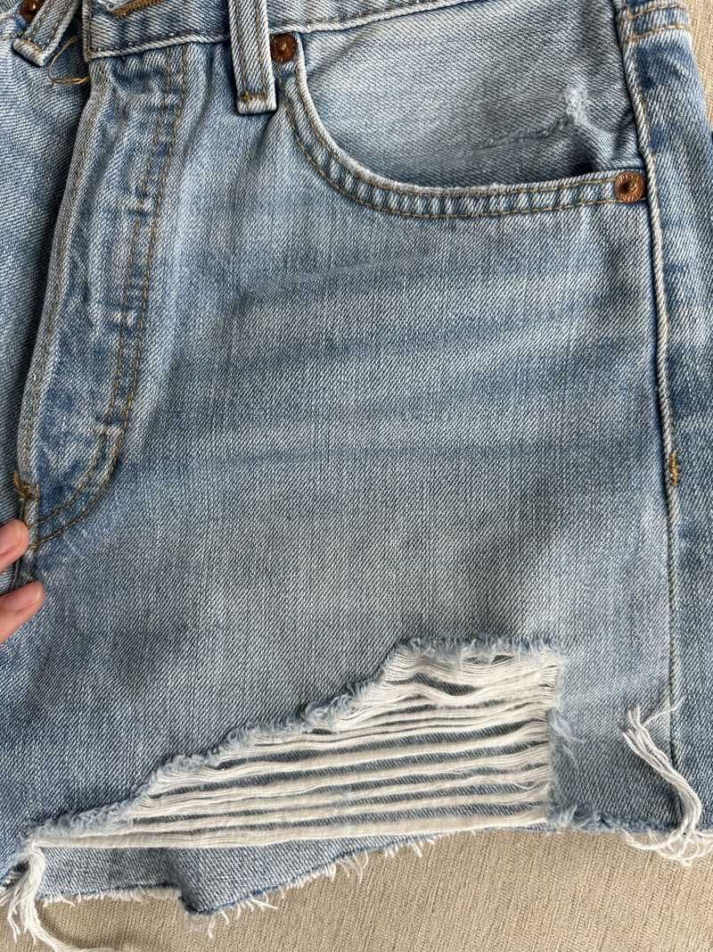 90s Low Slung Short - Aged Indigo Destroy sold by Re/Done product image thumbnail 3